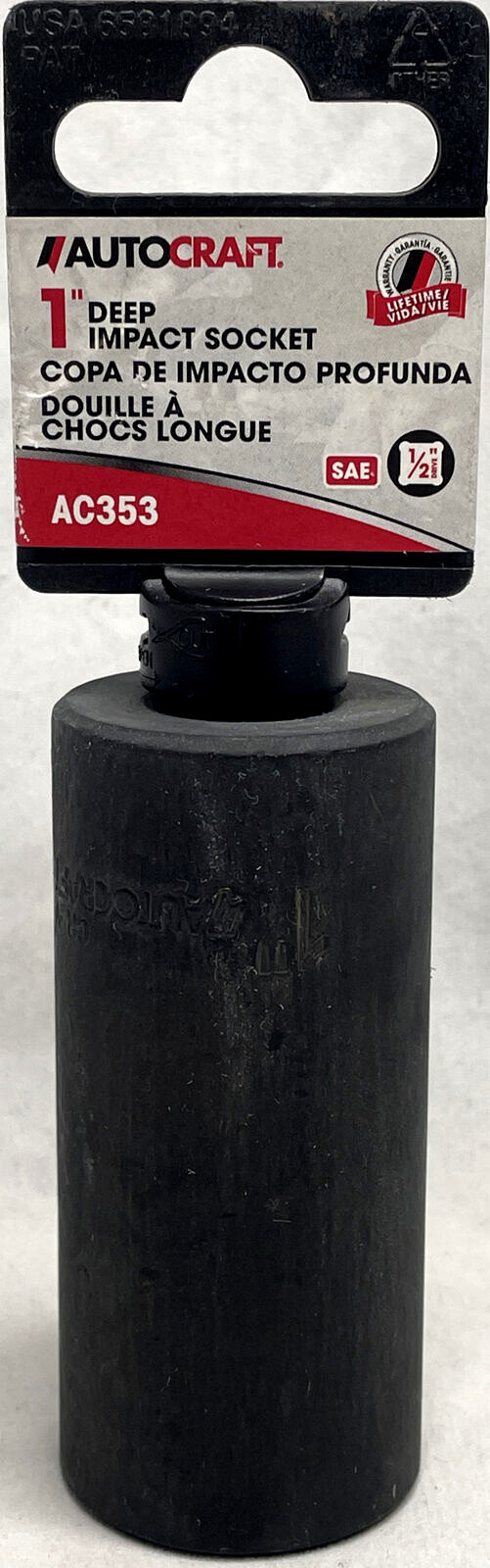 Autocraft – 1” SAE Standard Deep Impact Socket – AC353 1/2” Drive