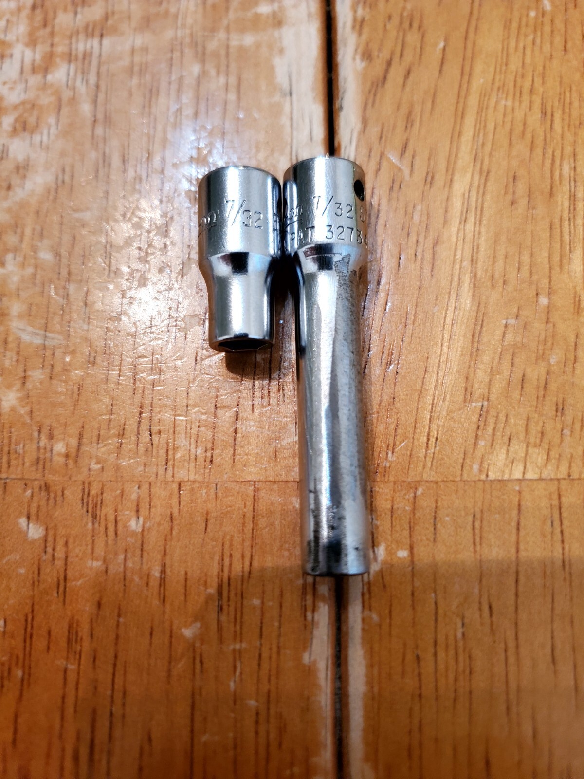Snap On 1/4 Drive 7/32 6PT Shallow Deep Sockets Lot Of 2
