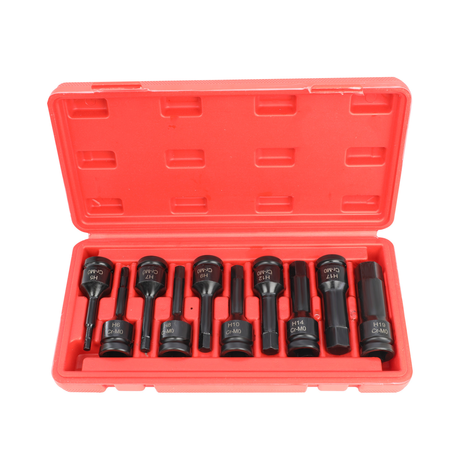 10/16PC 1/2″ Drive Impact Hex Bit Set Cr-Mo Steel Allen Hex Driver Socket Kit