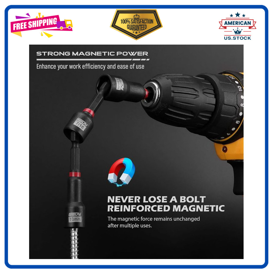 80pc Premium Magnetic Impact Nut Driver Set Metric SAE Socket Adapter Kit 80pcsX