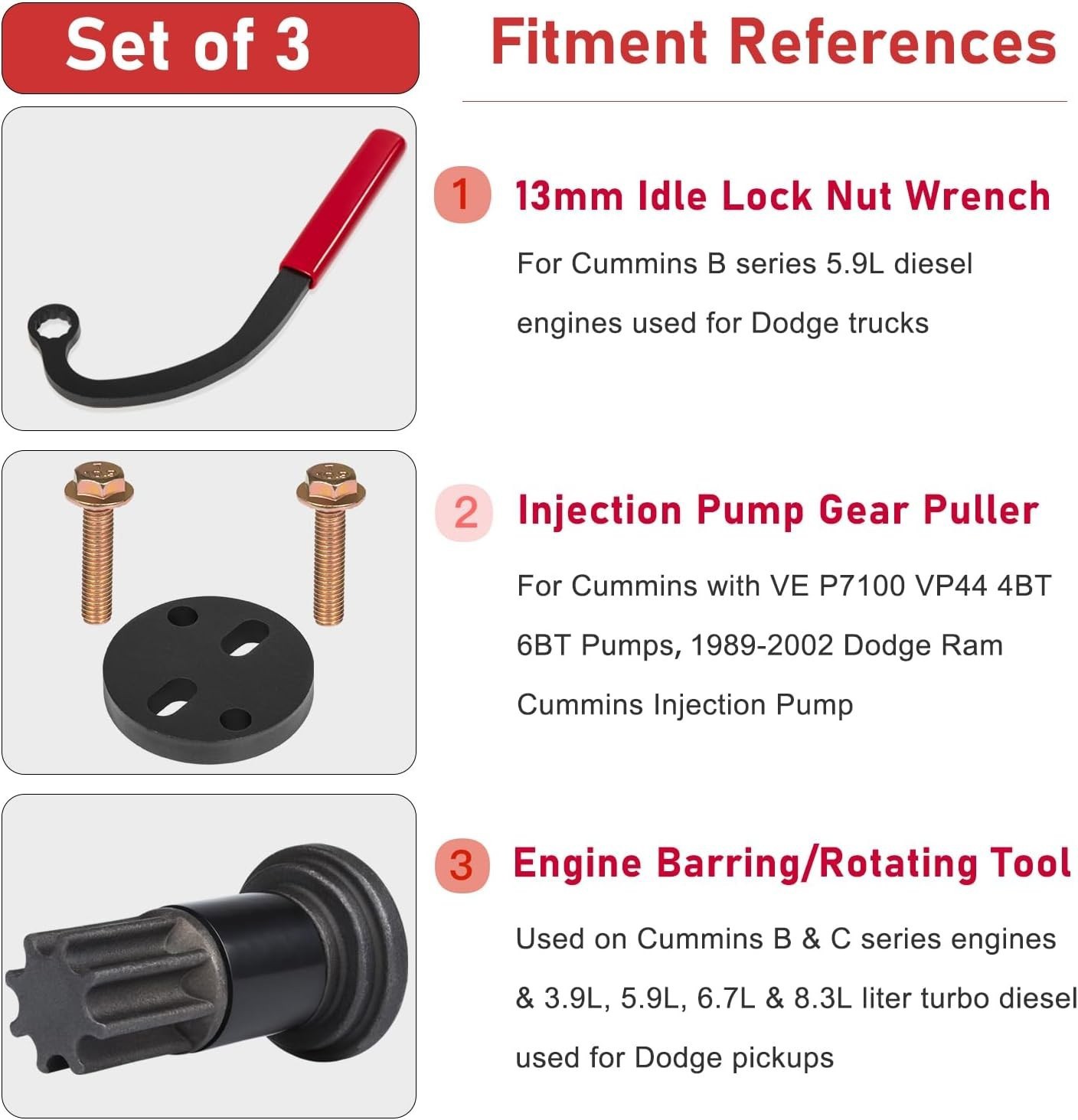 Injection Pump Gear Tool for Dodge Ram Cummins Diesel Engine 3.9L 5.9L 6.7L 8.3L