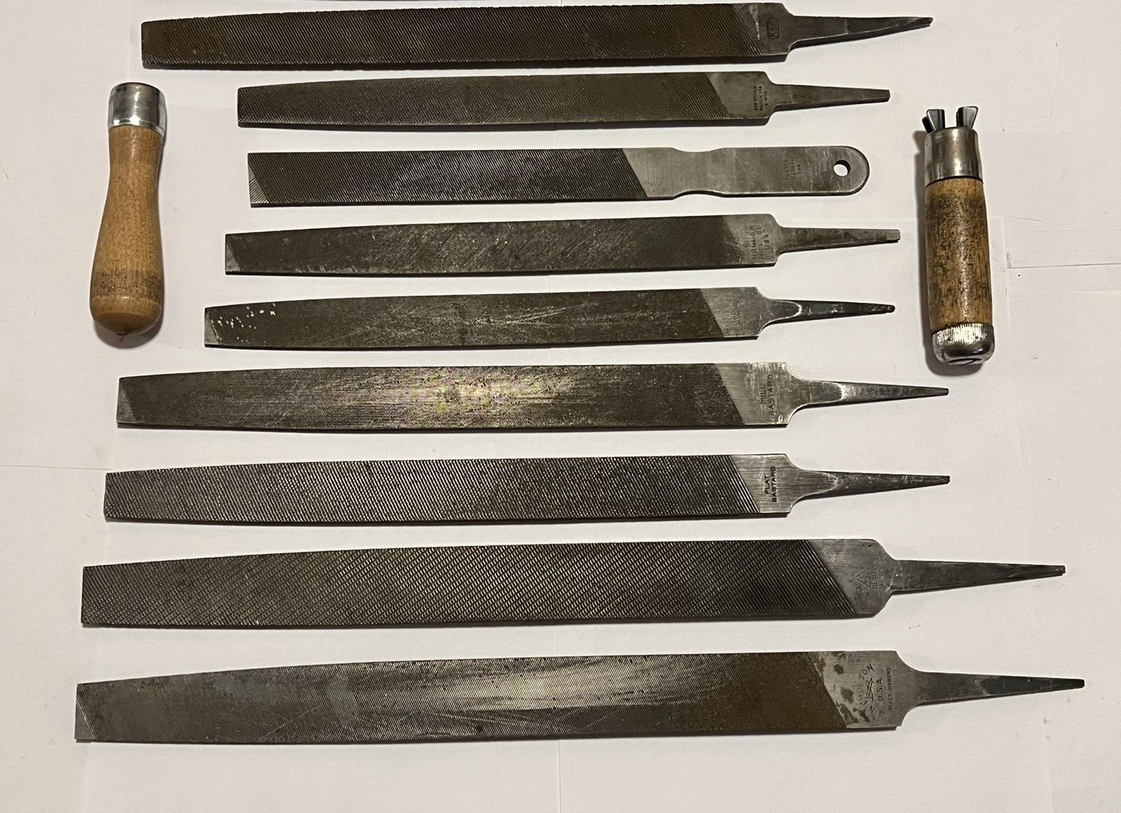 Vintage File set 12 pc Heller Nicholson New Britain Mill Flat Bastard Half Round