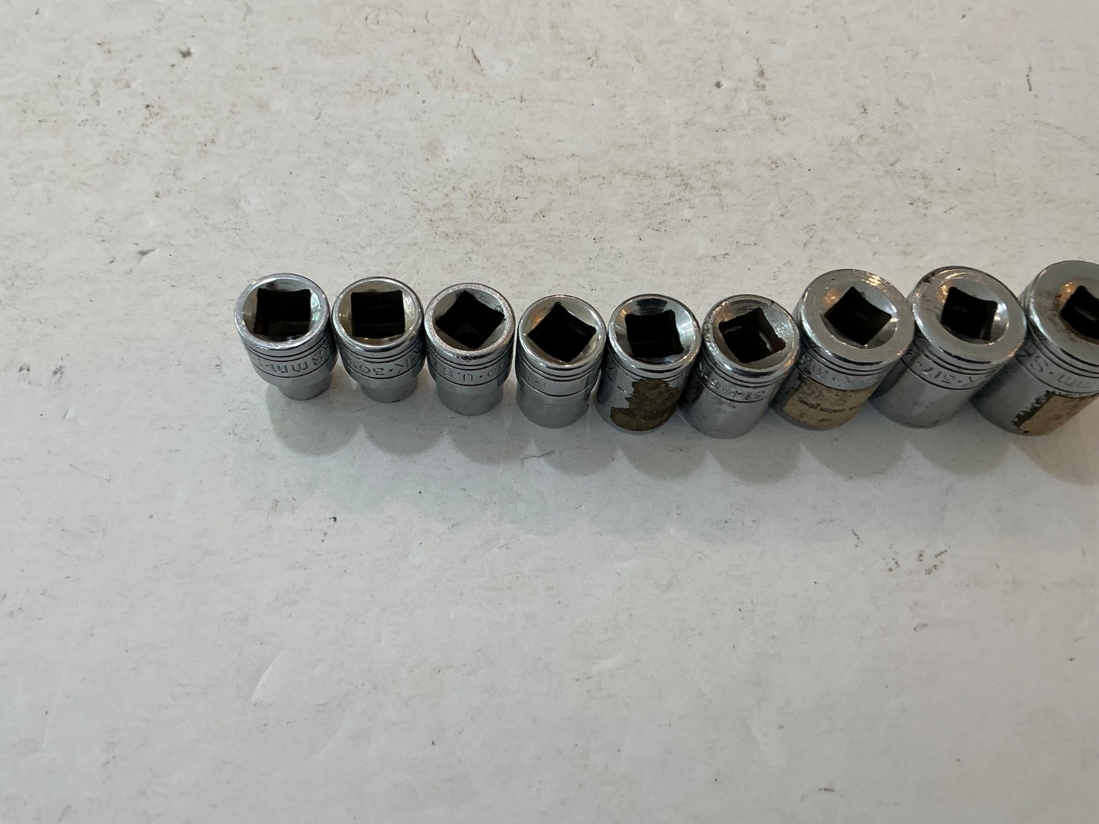 S-K tools 9 pc 3/8″ drive shallow metric socket set 7mm-19mm USA made