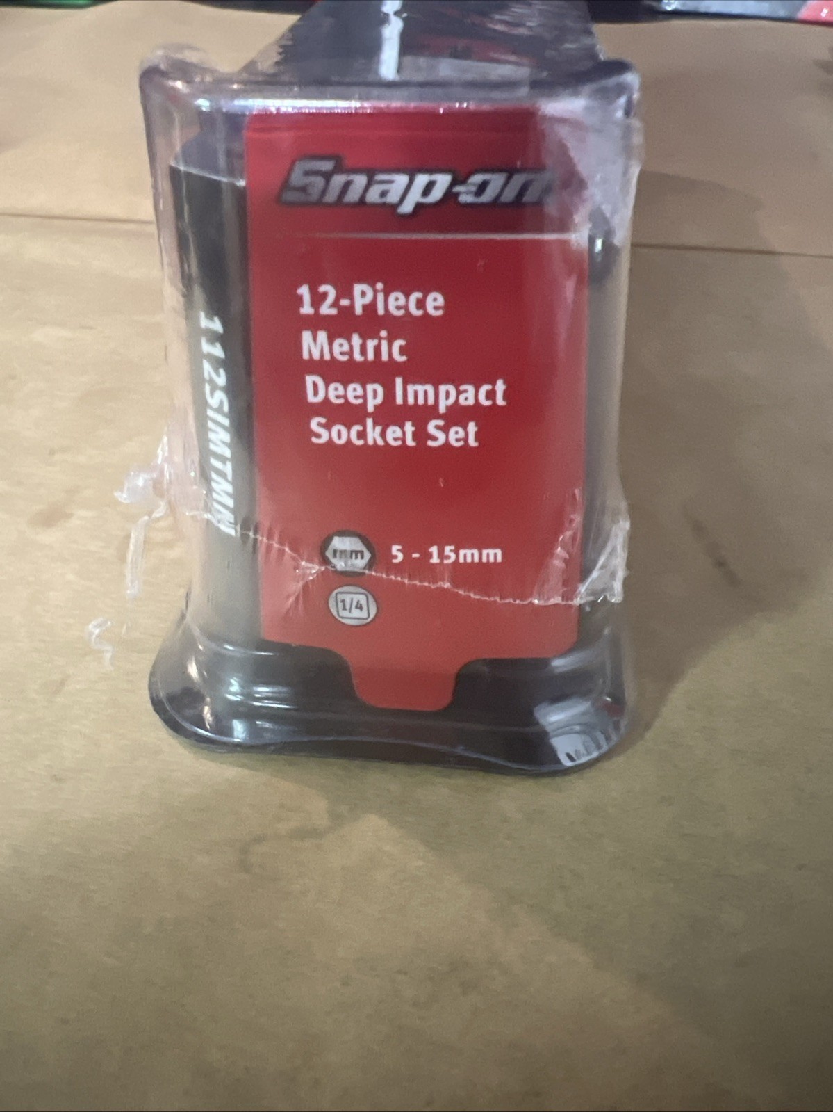 Snap on Tools New 112SIMTMM 12pc 1/4″ drive 5-15 mm 6-pt Deep Impact Socket Set
