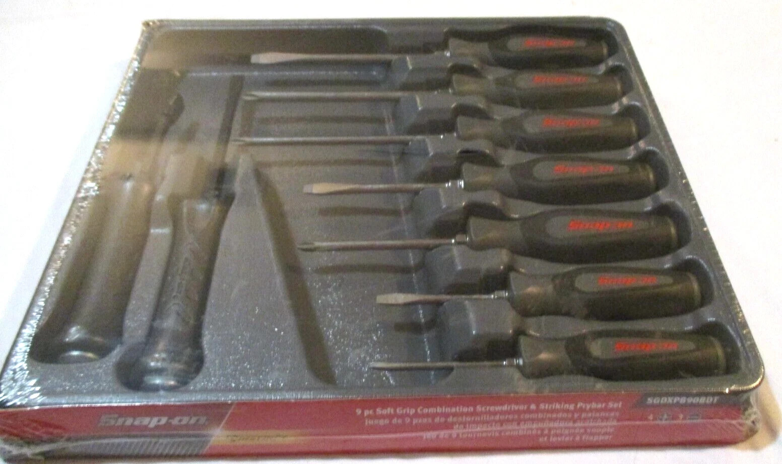 Snap-on 9pc Grey Screwdriver Striking Prybar & Chisel Set SGDXPB90BDT NEW USA