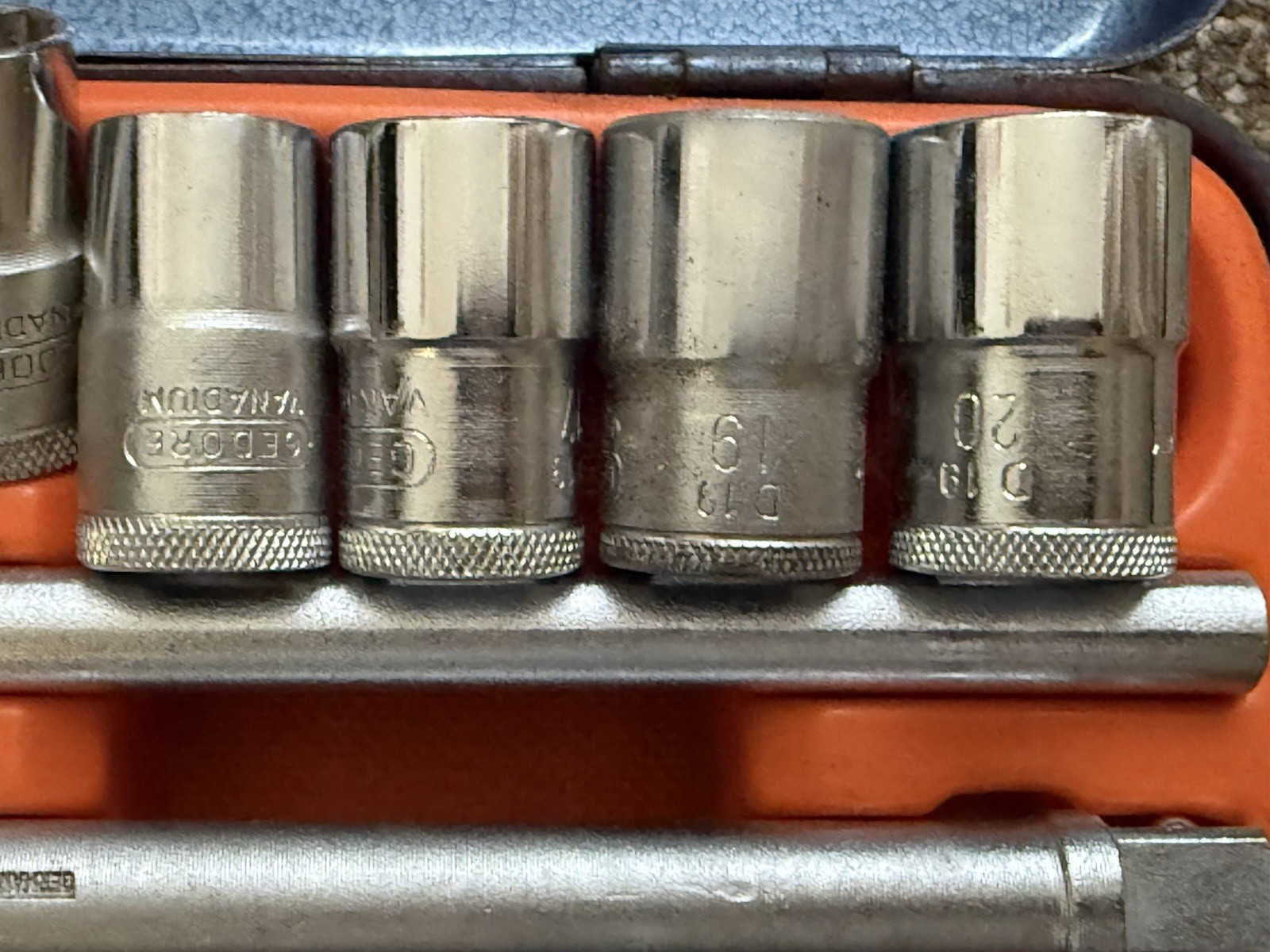 Genuine Vintage Gedore AF Socket Set 1/2″ Drive in Metal Case Complete Set