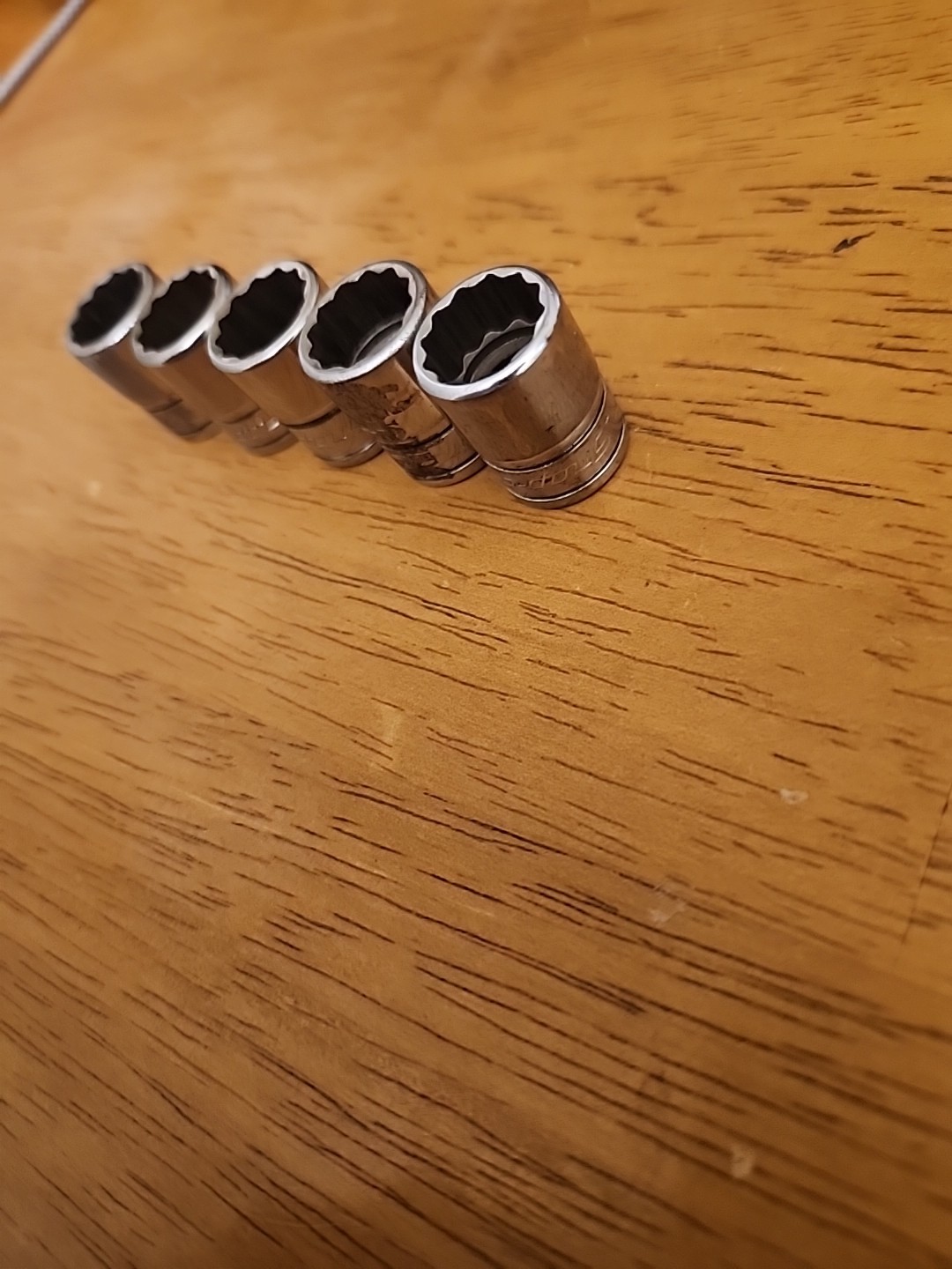 *SNAP ON TOOLS LOT OF 5 3/8″ DRIVE 1/2 SAE 12 POINT SOCKET