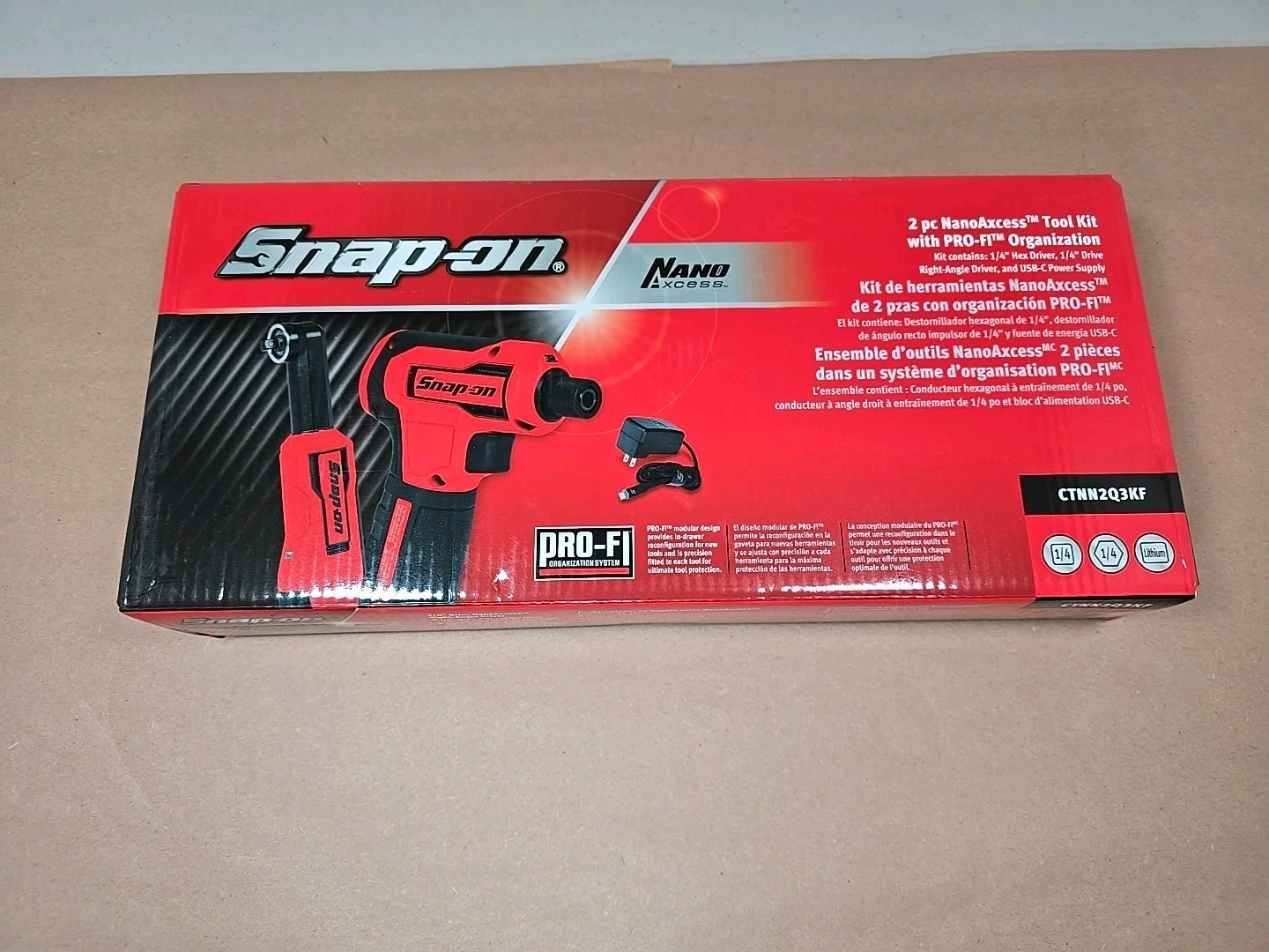 SNAP ON TOOLS NEW CTNN2Q3KF Nano/Axcess Tool Kit RED 1/4″ Drive & Hex Bit 2Pc