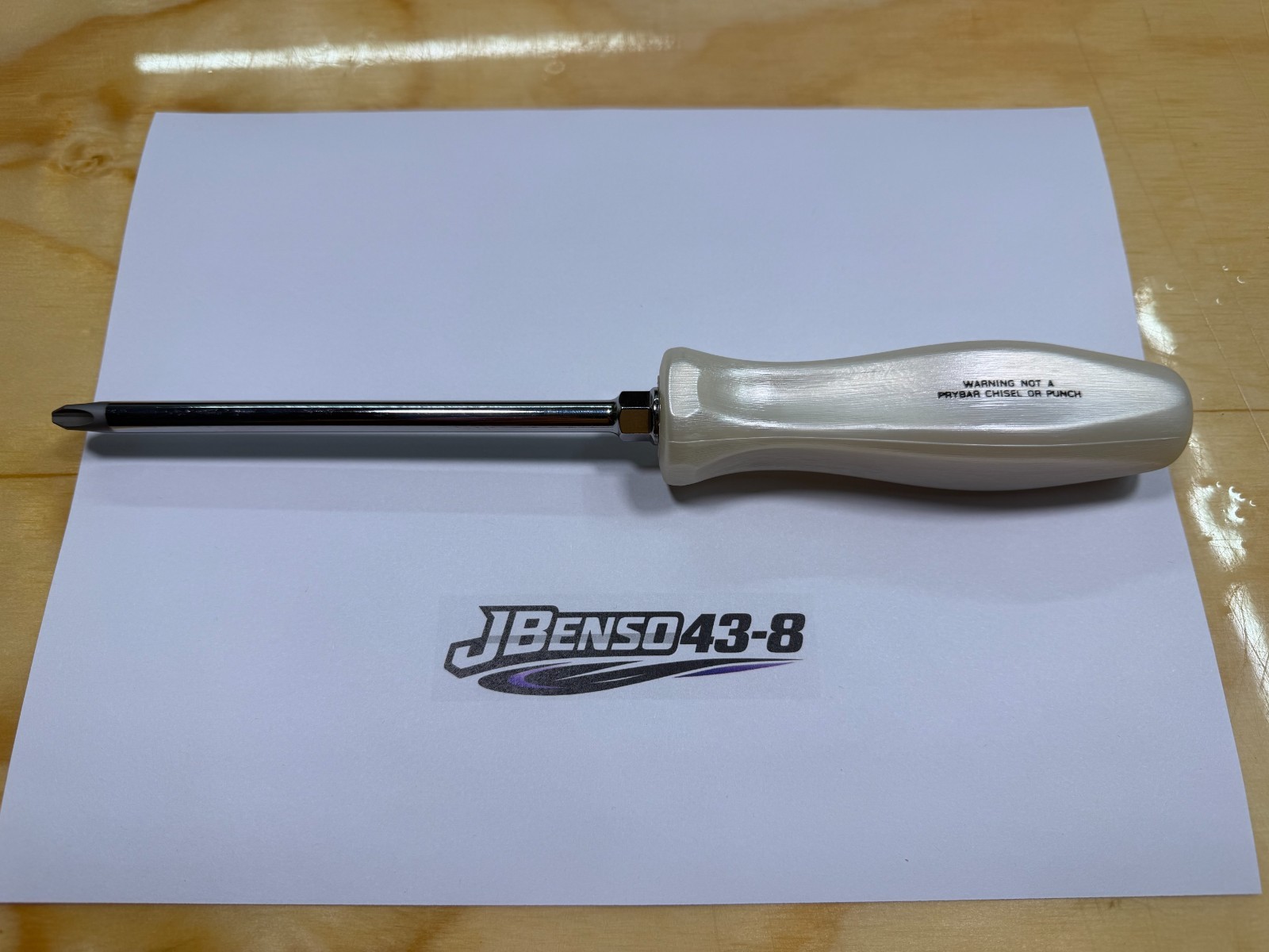 Snap-on Tools NEW PEARL WHITE #3 Phillips Hard Handle Screwdriver SDDP63IRAPW