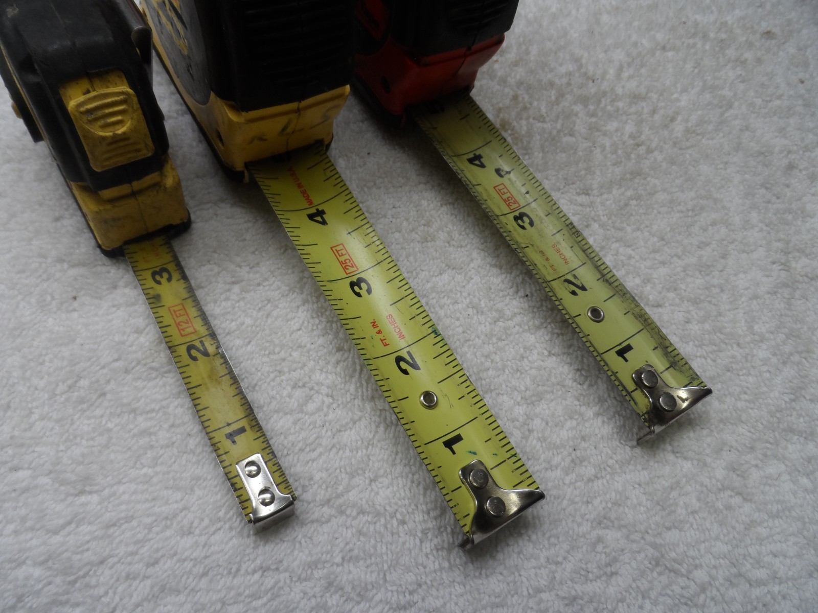 Craftsman USA Heavy Duty Locking Tape Measure Lot, 12 ft 25 ft 25 ft USA – 3 pcs