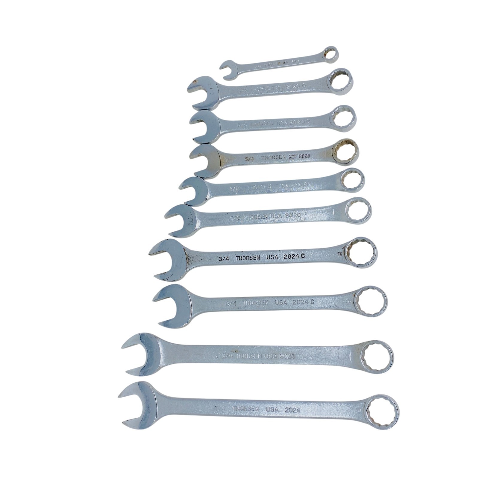 Thorsen USA Combination Wrench Lot SAE Mechanics Hand Tools Set, 10 Pcs