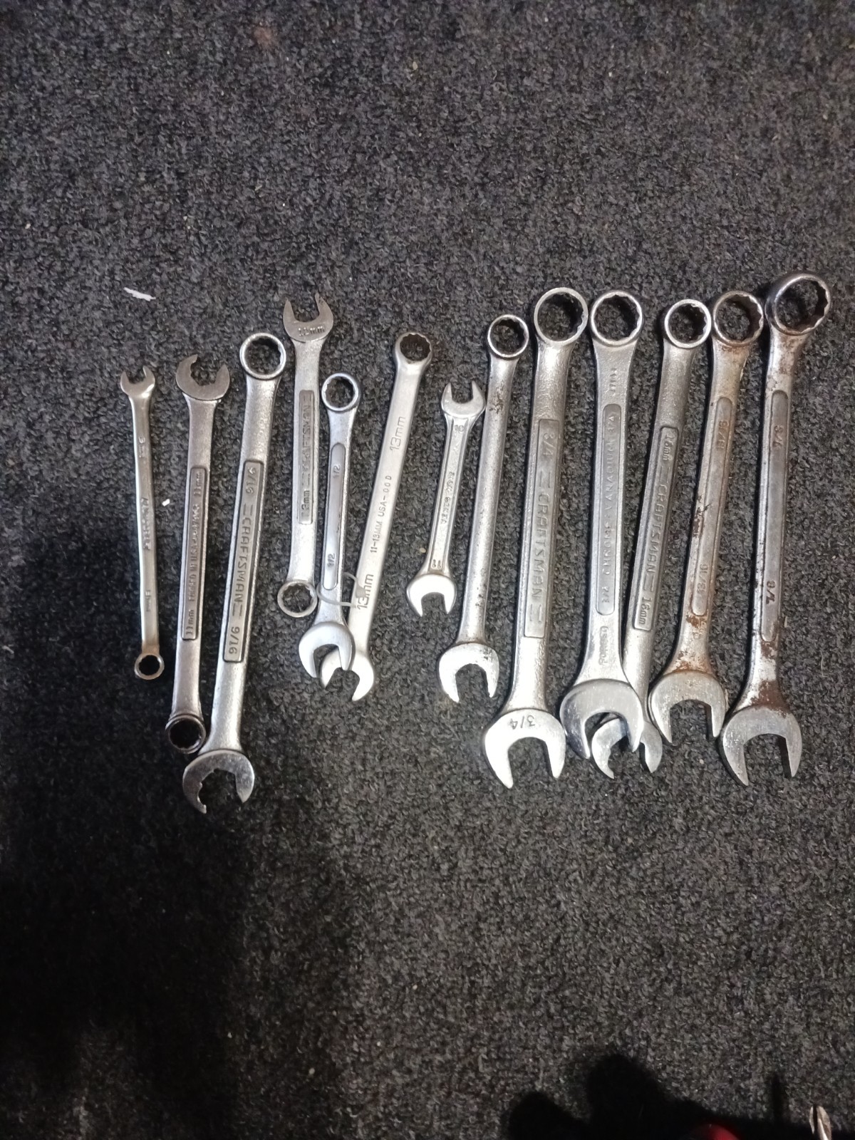 craftsman And Forged combination wrench lot usa Mixed Size (15) Pieces