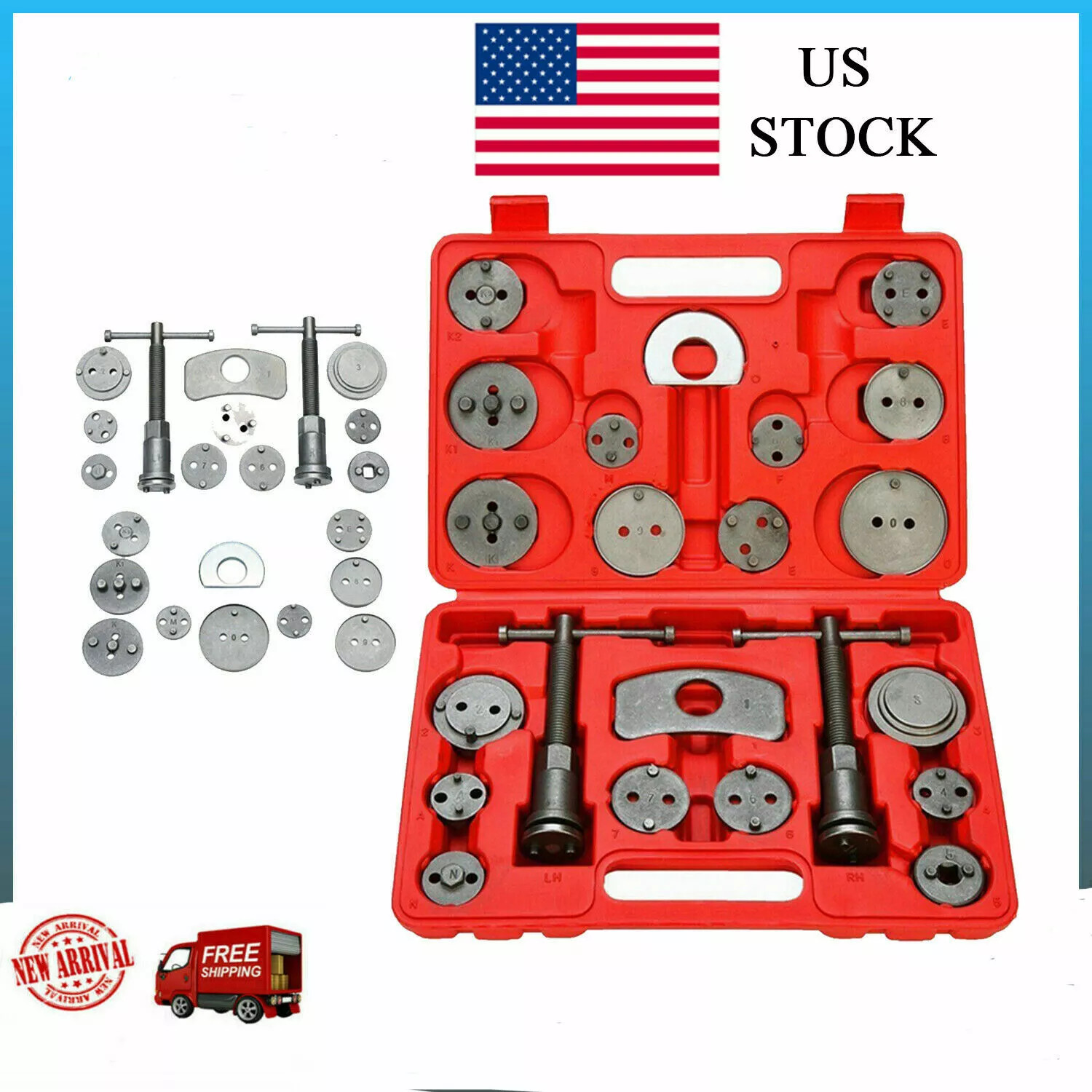 22pcs Brake Caliper Tool Set and Wind Back TOOL Kit Car Truck Break Disc USA