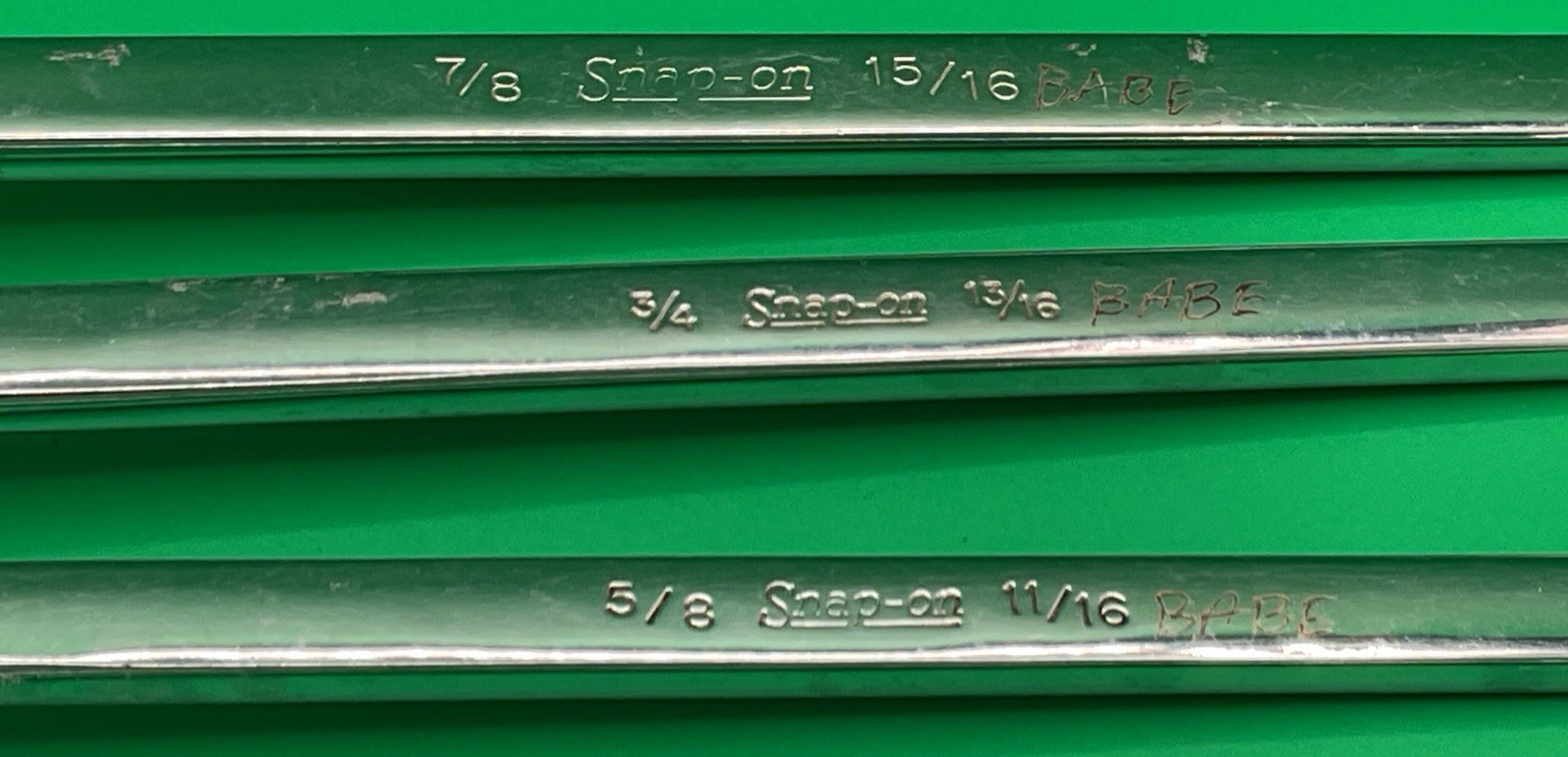 SNAP ON SAE 12pt Box End Offset Wrench Set 15/16″ to 3/8″ XB2830-XB1214 NICE
