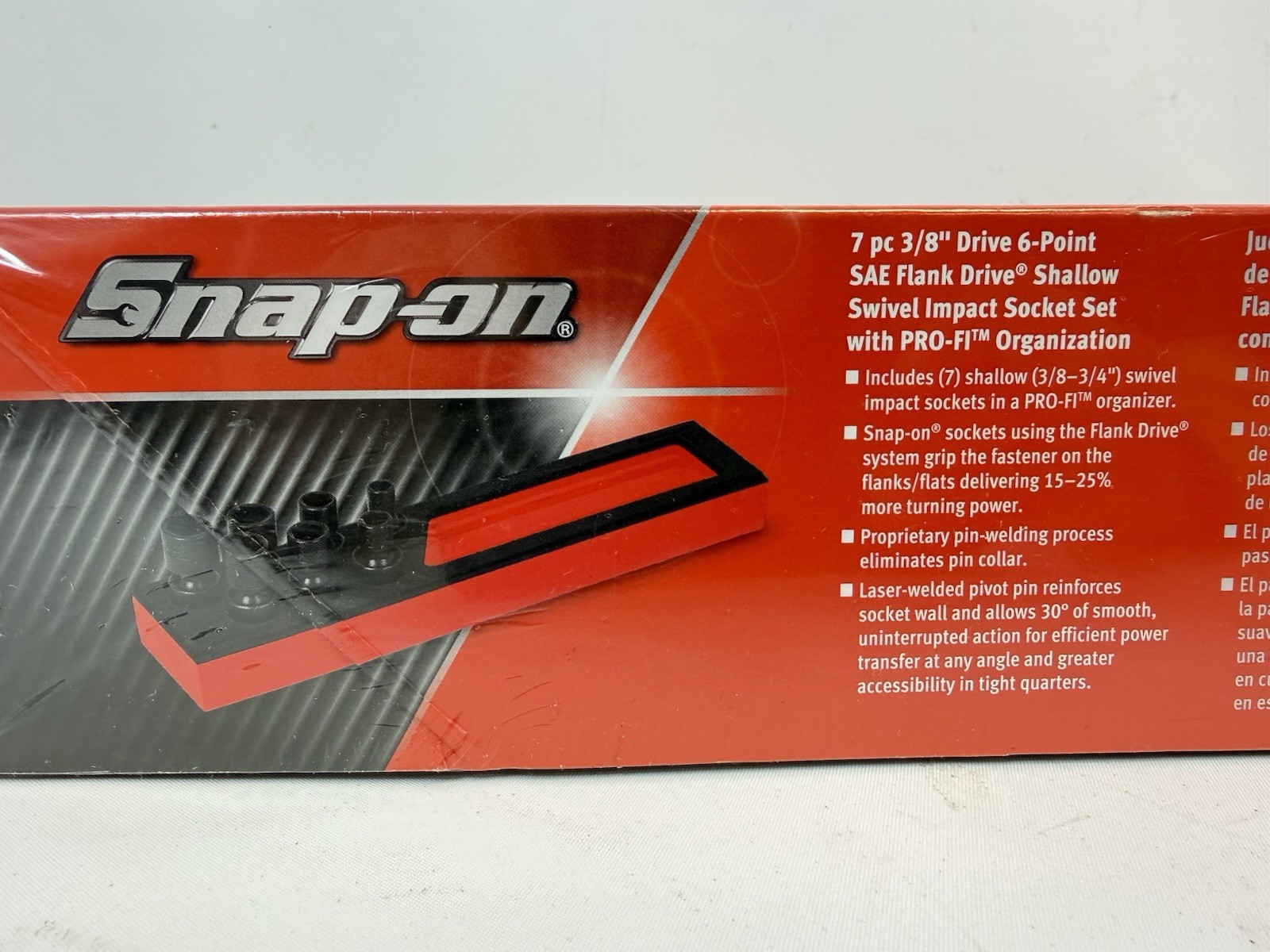 NEW Snap On 207IPFFR 7pc Drive 6Point SAE Flank Drive Shallow Swivel 3/8″-3/4″