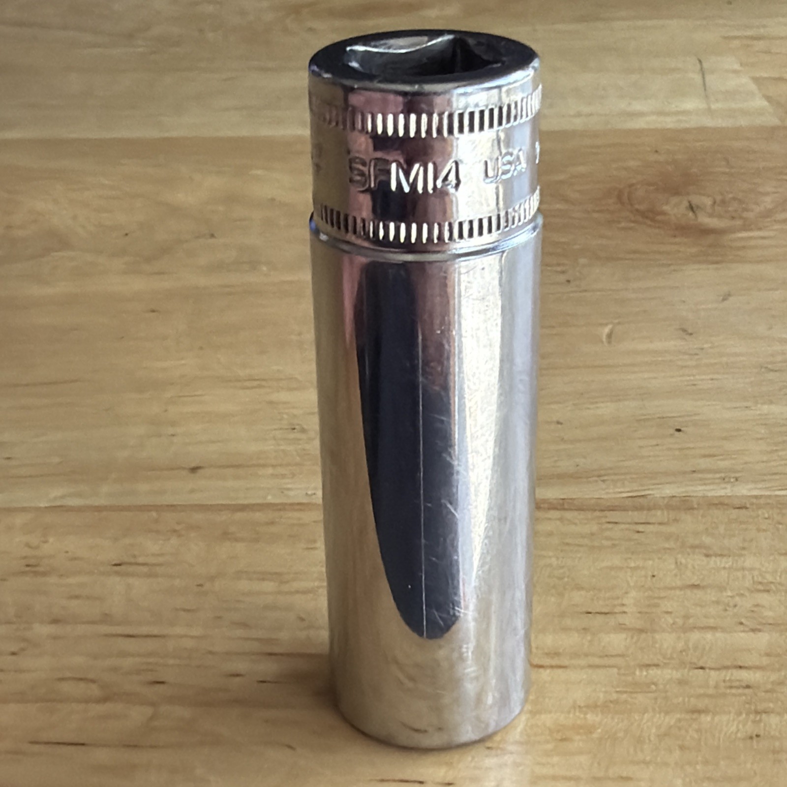 Snap On Tools 14mm Deep Socket 3/8″ Drive 12 Point SFM14 Made in USA