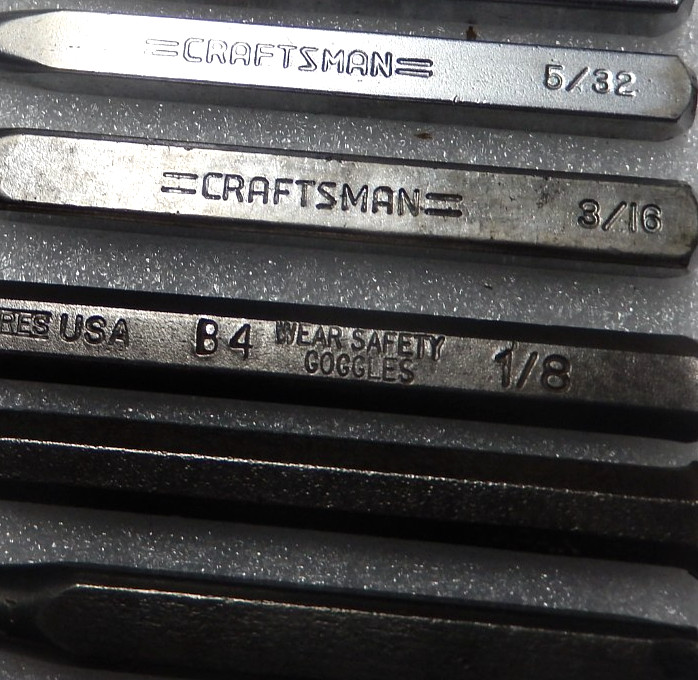 Vintage Lot (9) Asst. Punches CRAFTSMAN, GREAT NECK, ENDERES, STANLEY JAPAN, USA
