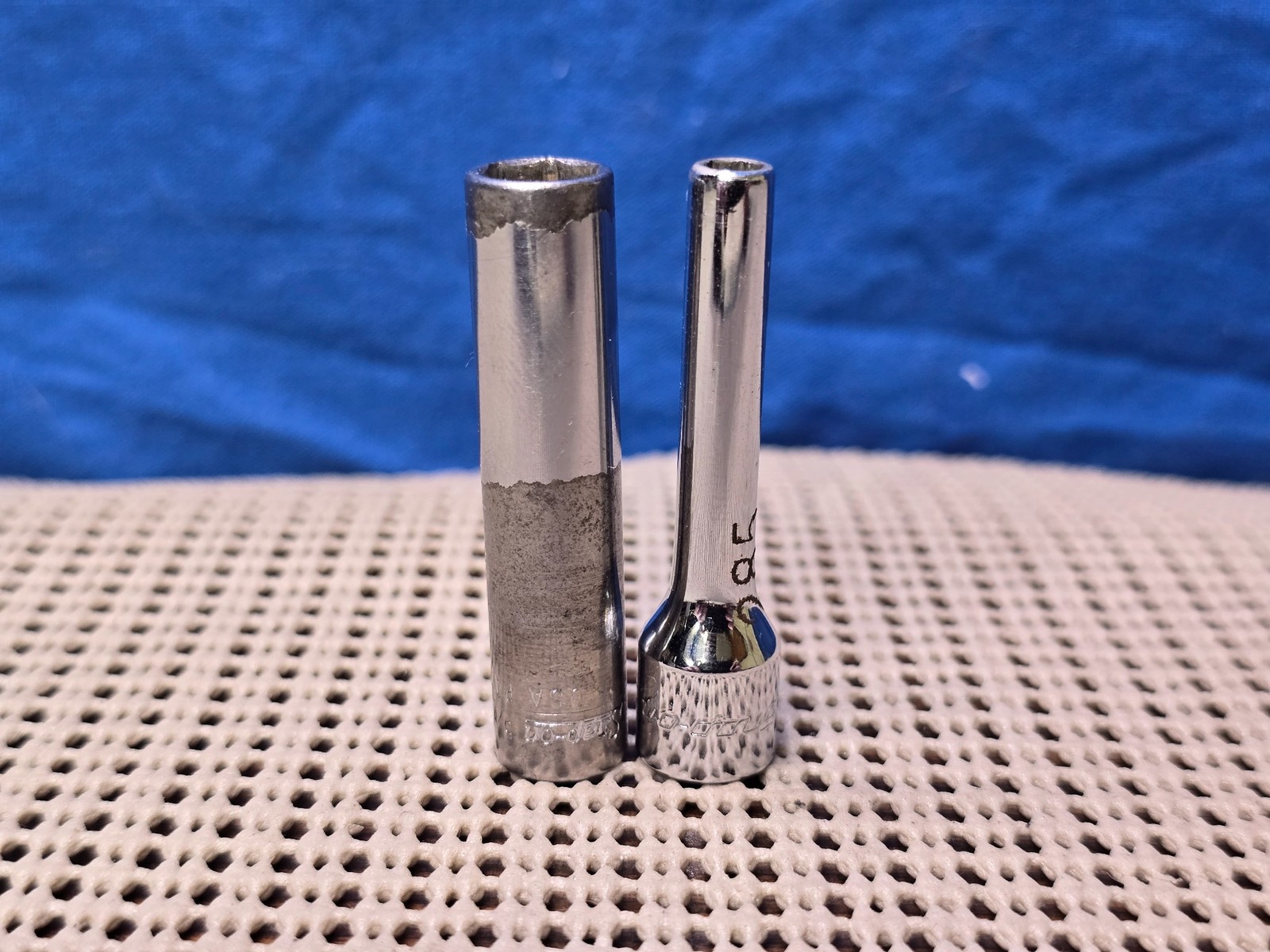 Pair of Snap On 1/4″ Dr Deep Well 6 Point Sockets STM05 5/32″ STM10 5/16″