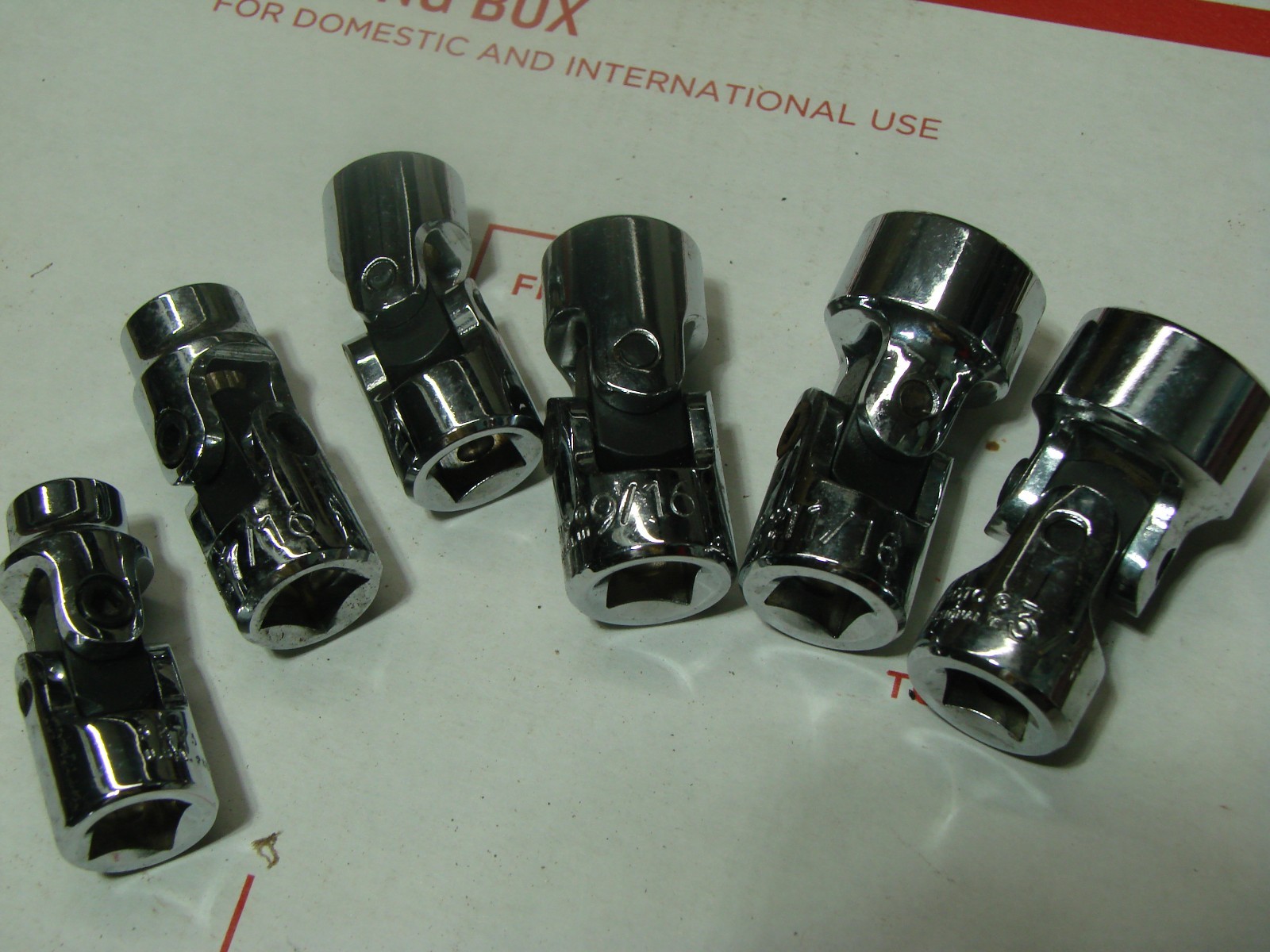 Proto 6 Piece 3/8″ Drive Universal Joint Socket Set -12 Point- 3/8 to 3/4″