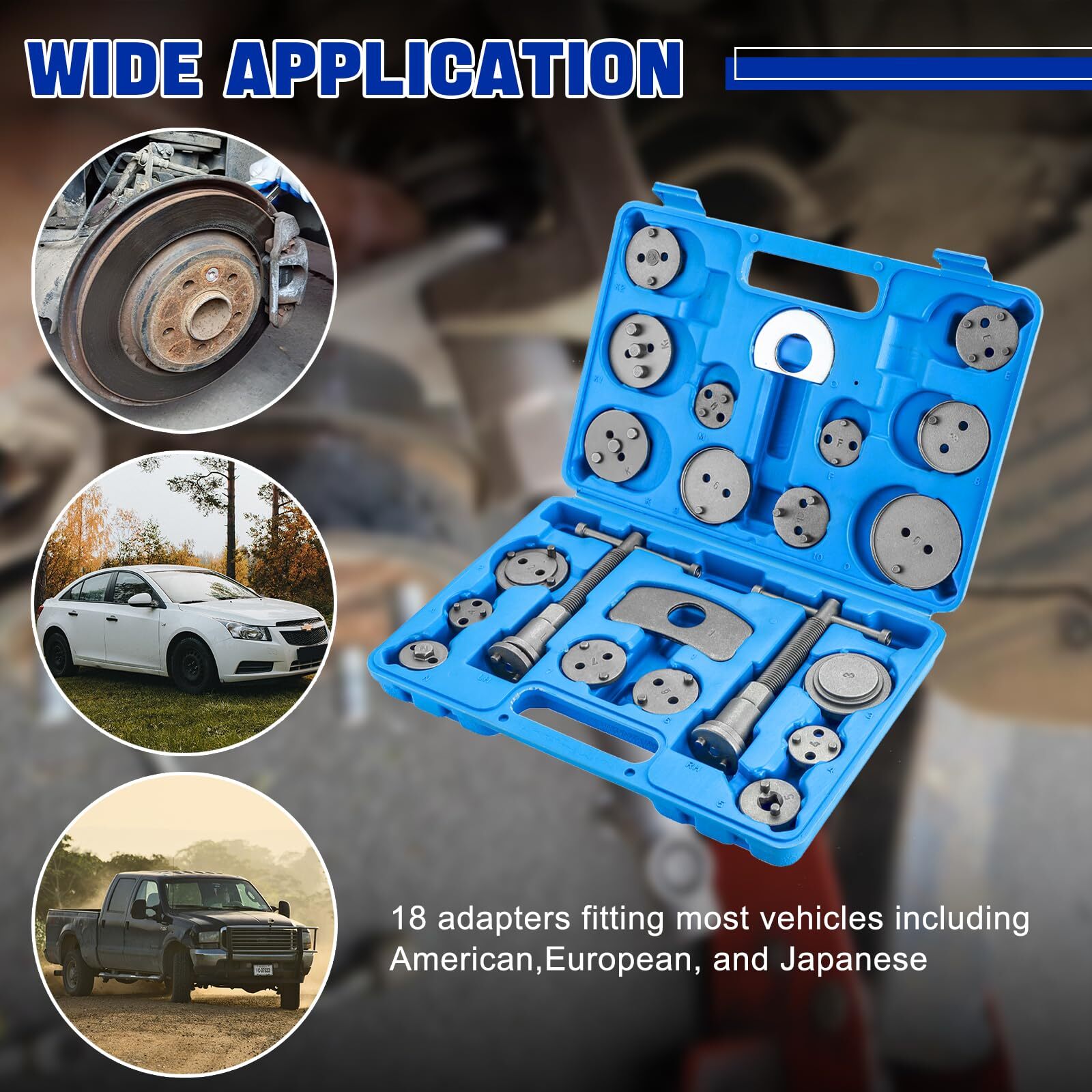 24pcs Heavy Duty Disc Brake Caliper Tool Set Disc Brake Caliper Compressor Wind