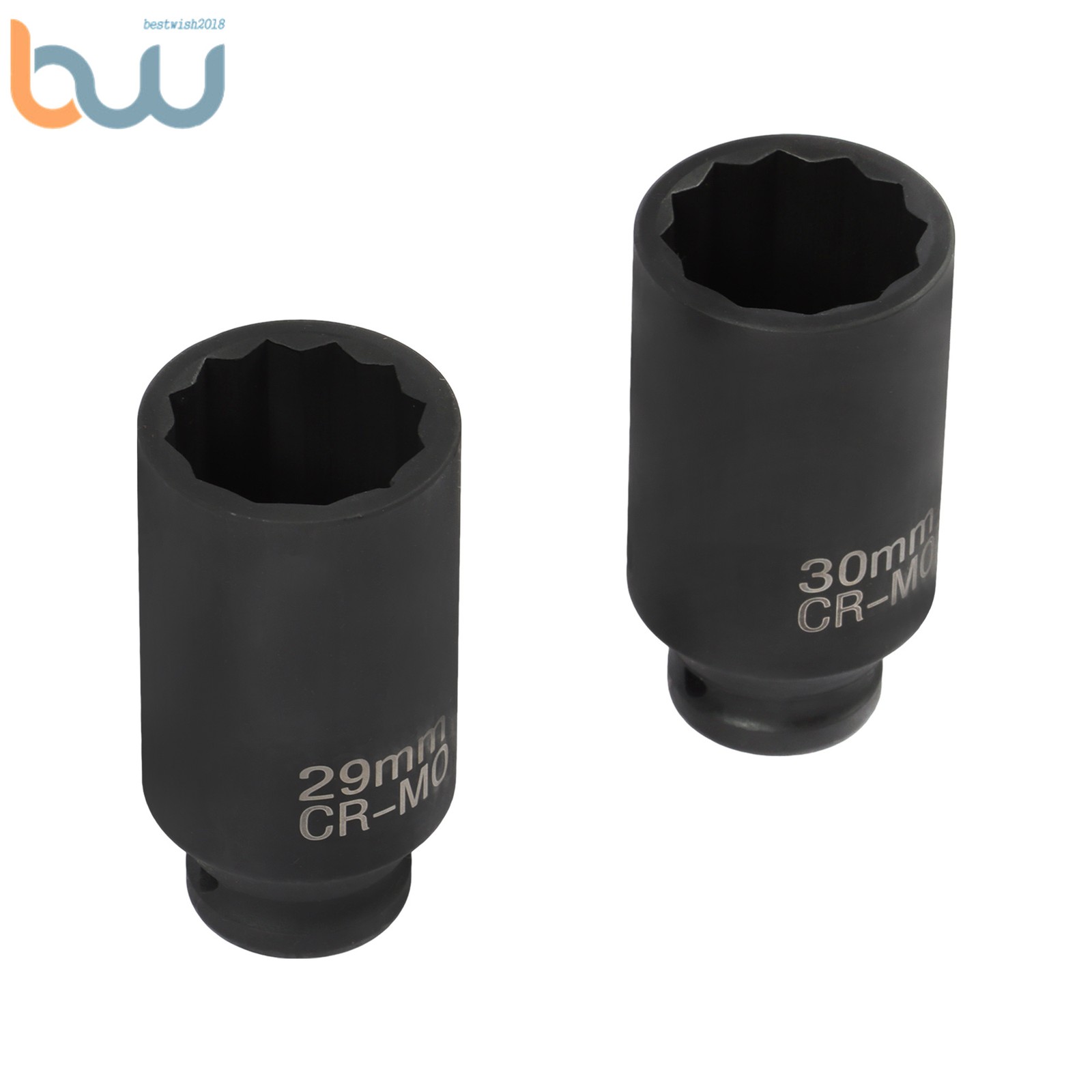 1/2-Inch Drive Deep Spindle Axle Nut Impact Socket Set 29mm-39mm 12 Point