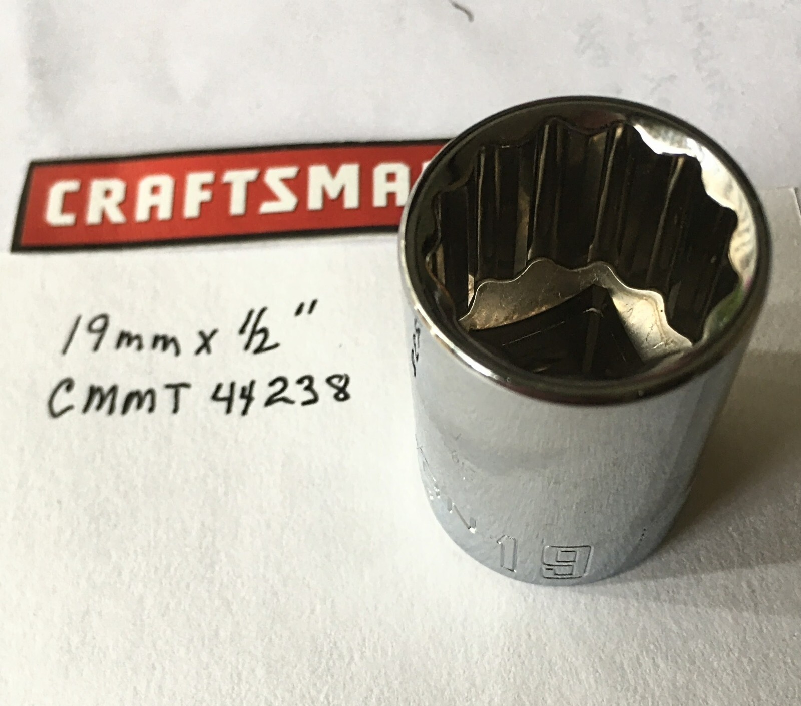 Craftsman 19 mm x 1/2″ Dr Socket CMMT 44238 – 12 Point Free USA Shipping