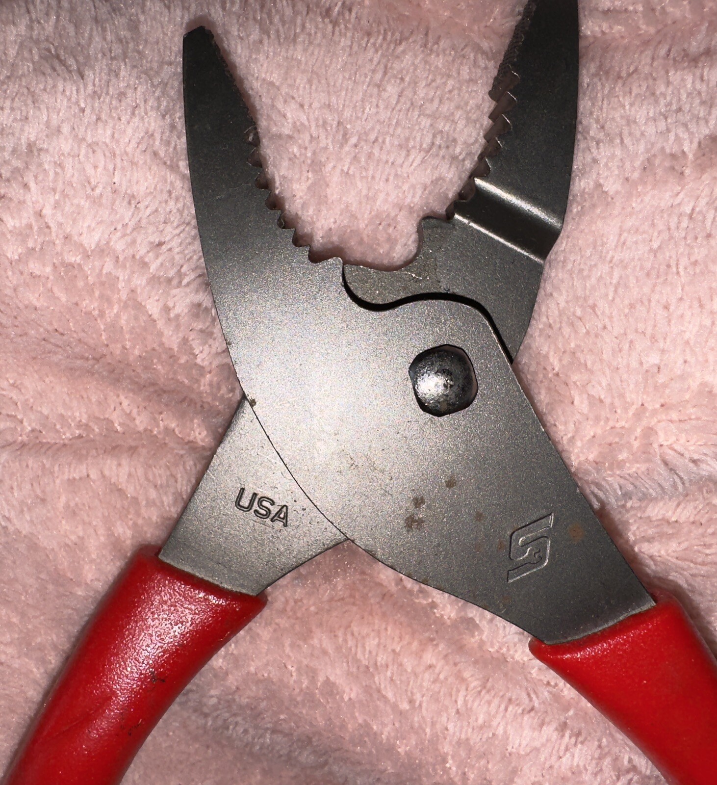 NOB Snap On Tools HJ47ACFO ORANGE Soft Grip 8″ Flank Jaw Slip Joint Pliers USA