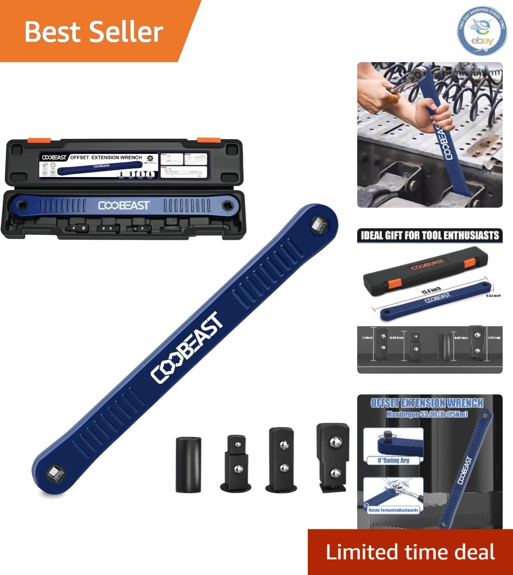 Versatile Universal Wrench Extender with Multiple Drive Adapters – 13.4″ Long