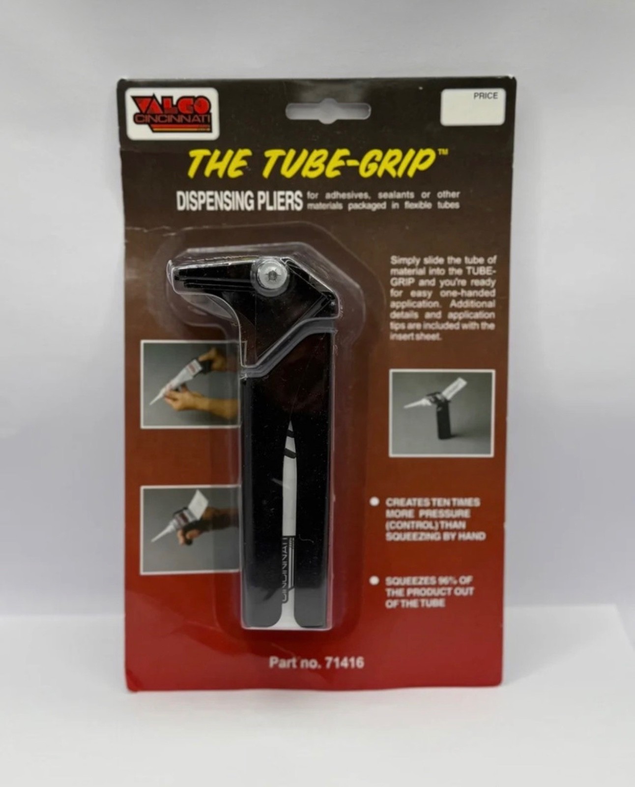 Valco Cincinnati Tube-Grip Dispensing Pliers Adhesive Sealant Caulk Tube Tool Ea