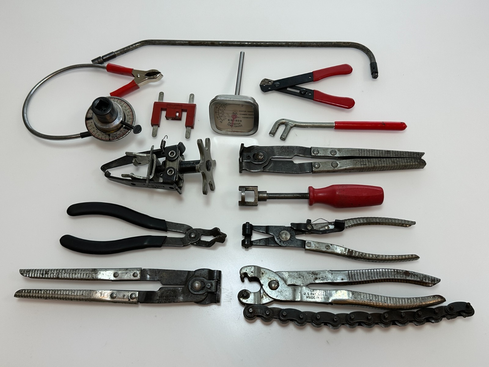 KD Tools USA +Xcelite/Mechanics 13pc Tool Pliers Set Lot, Chain Cutter, Hose, ++