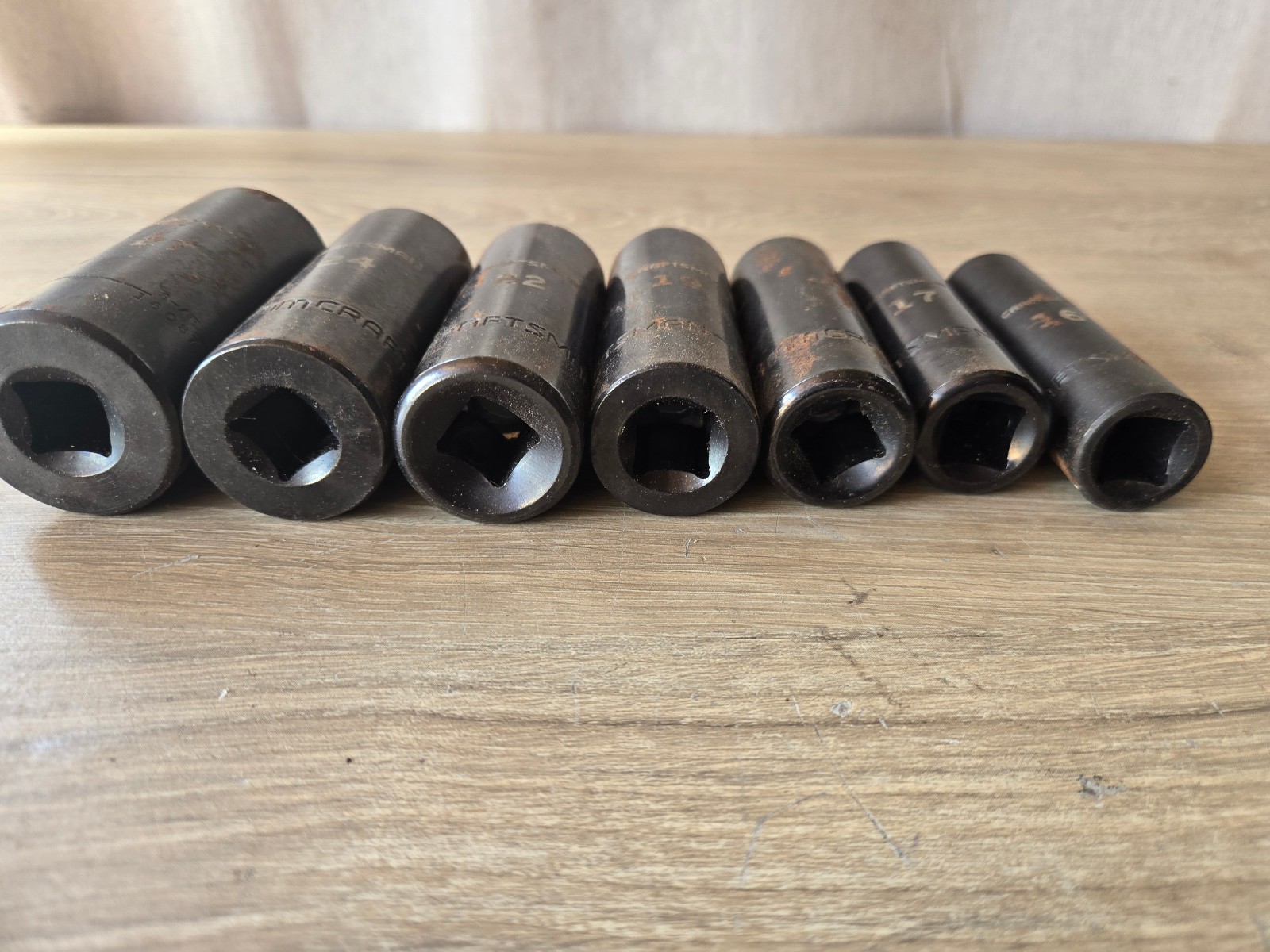 Craftsman 1/2″ Drive Metric Deep Impact Socket Lot 6-Pt (7 Pcs) 16mm – 27mm