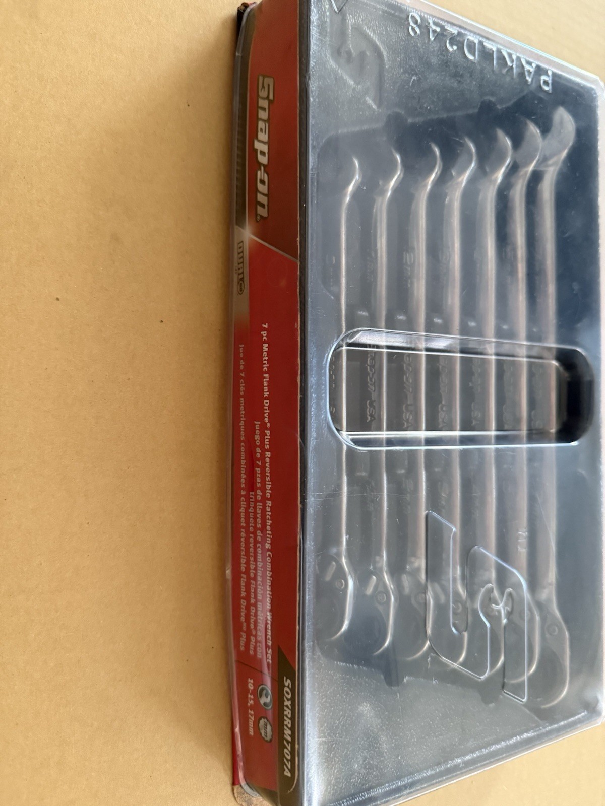 Snap On 7pc Metric Flank Drive Plus Reversible Ratcheting Combination Wrench Set