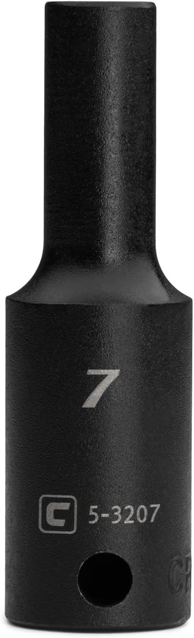 7mm Deep Impact Socket 3/8 Drive 6 Point Metric Chrome Molybdenum Steel Hex for