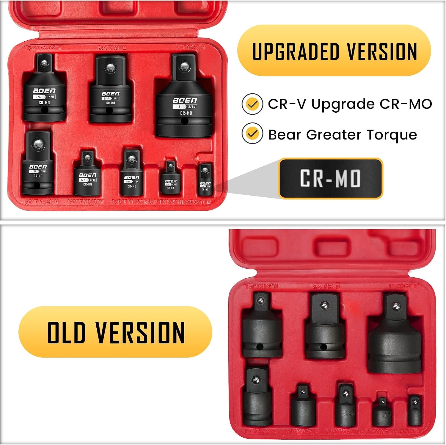 Complete 8-Piece Impact Adapter Set – Enhanced Durability and Storage Case