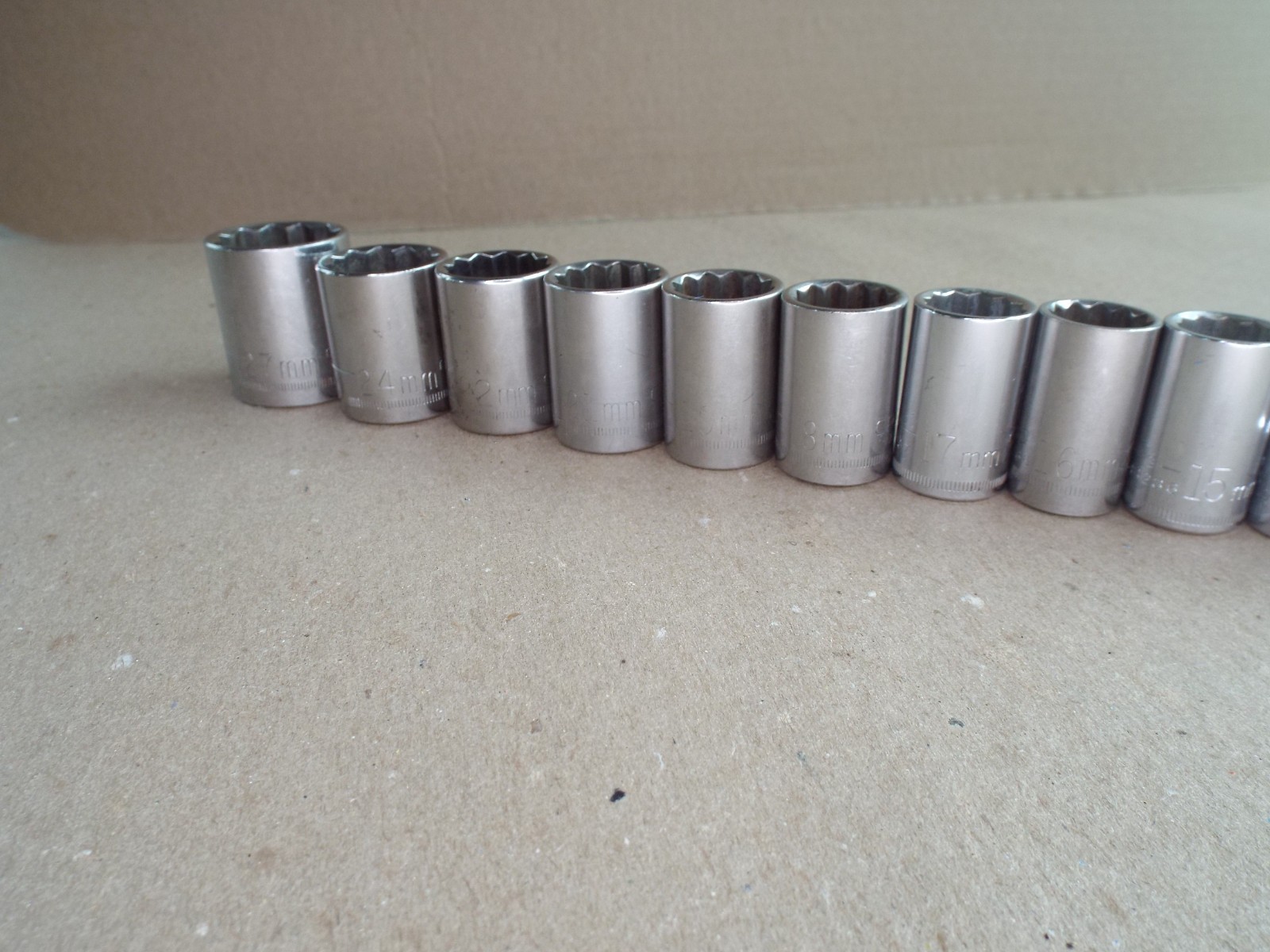 VTG 15 Pc Craftsman USA Metric Socket 9-27mm Lot 1/2″ Dr 12 Pt – (Please Read)