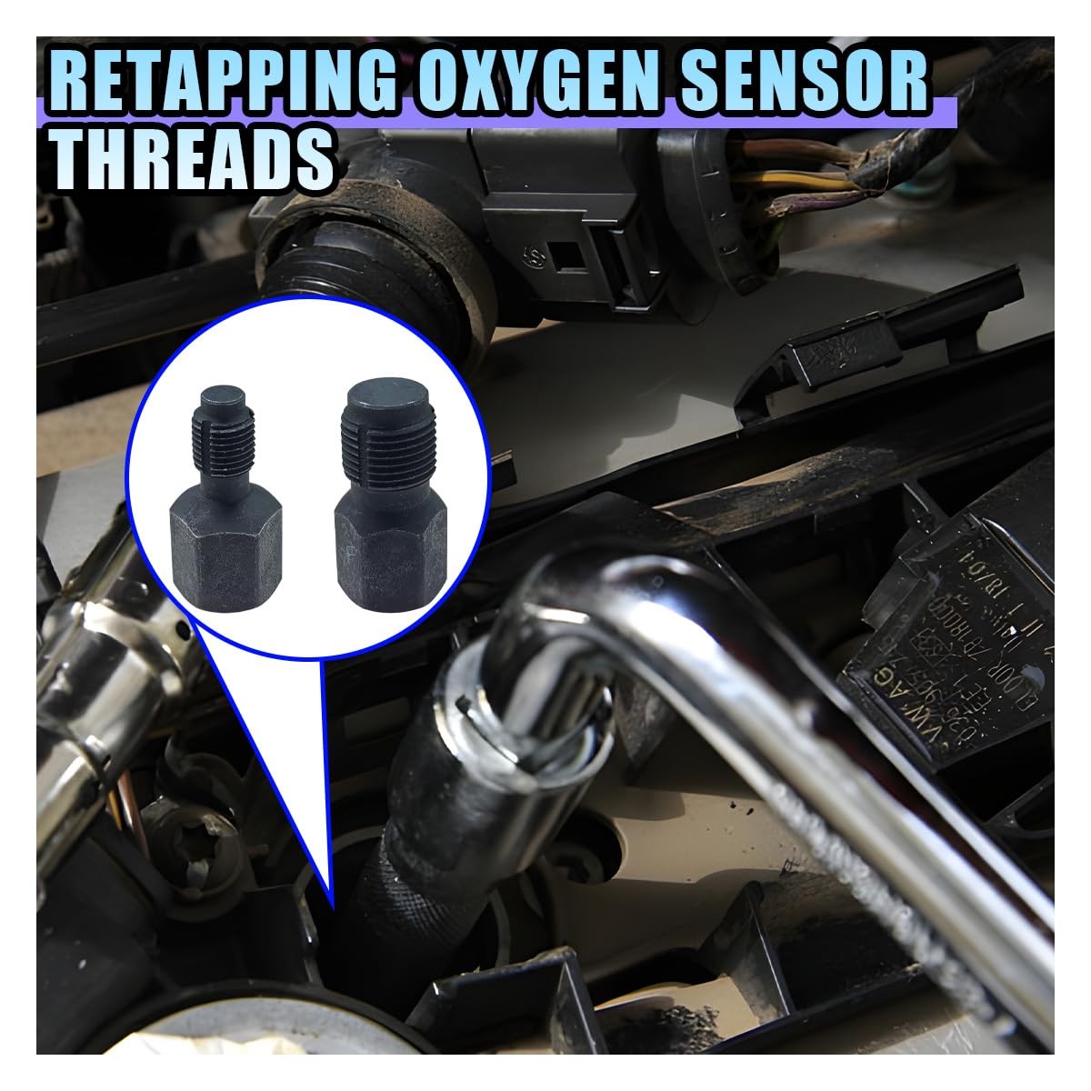 2 PCS Car Thread Chasers, 3/8″ Drives, M18x1.5mm and M12x1.25mm Car Thread Tool