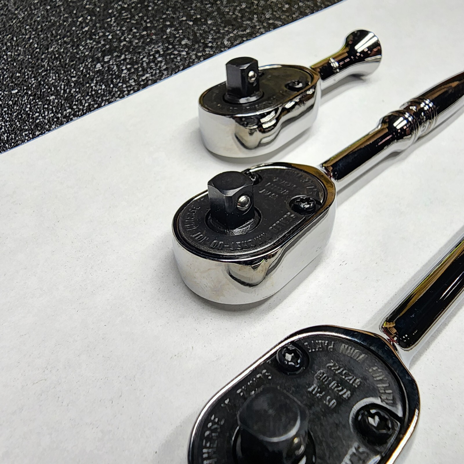Snap-on Tools USA NEW 4pc 1/4″ Drive Fine Tooth Chrome Handle Ratchet Lot Set