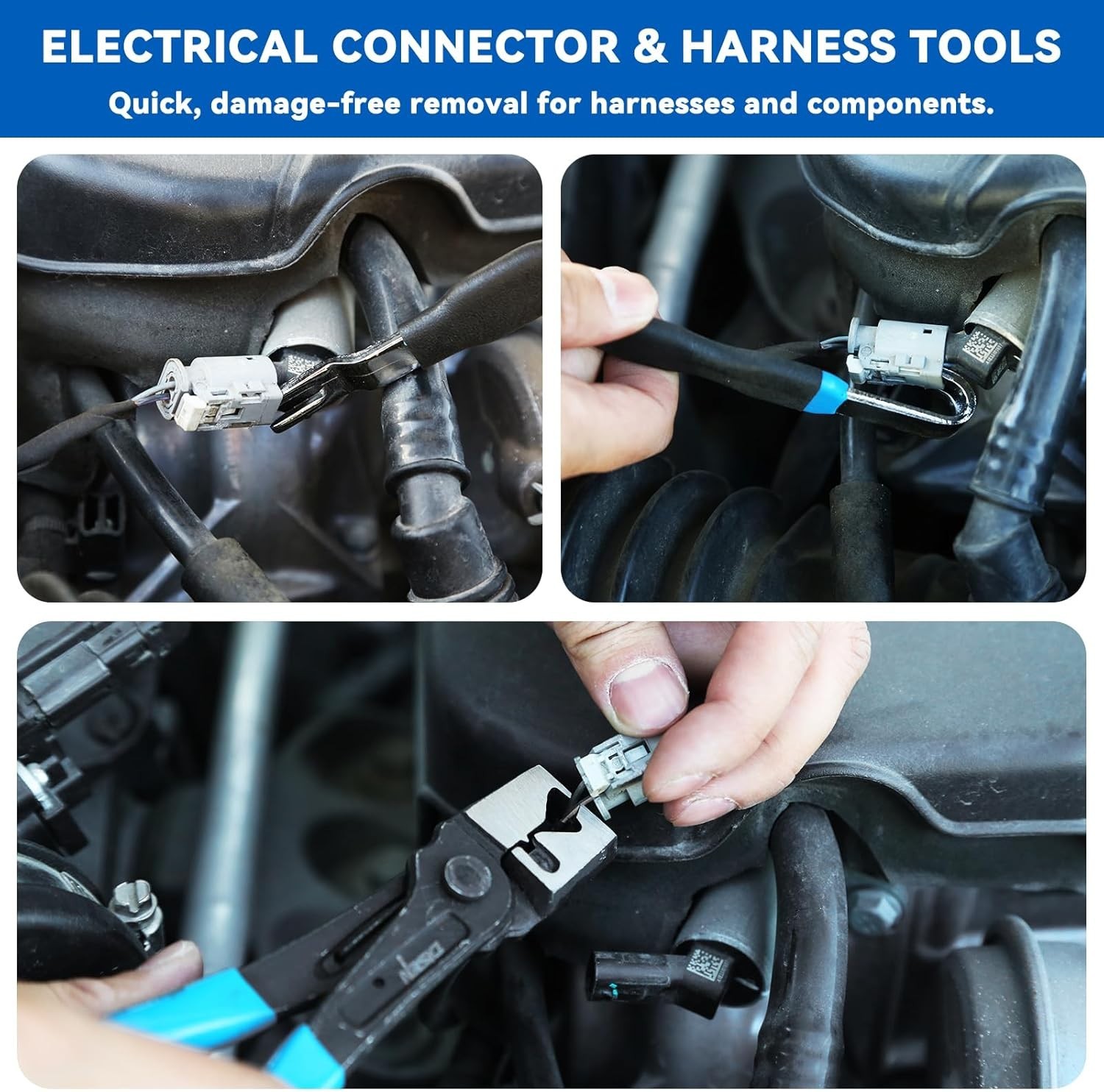 13-Piece Automotive Disconnect Pliers Set with Comfortable Grip & Storage Bags