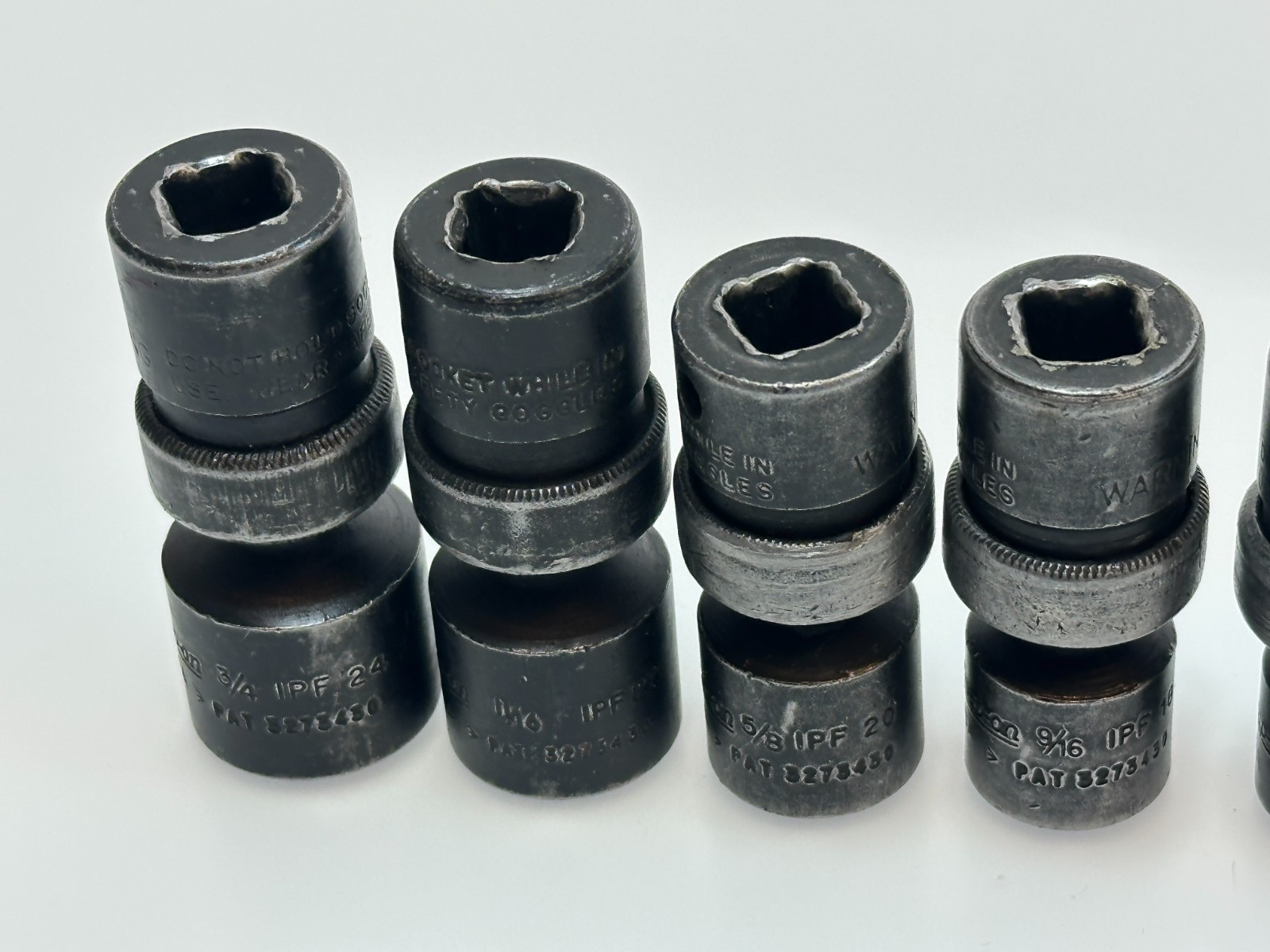 🇺🇸Snap-on Tools USA 7pc Swivel Impact Socket Set 3/8 Dr SAE 3/8-3/4, IPF 12-24