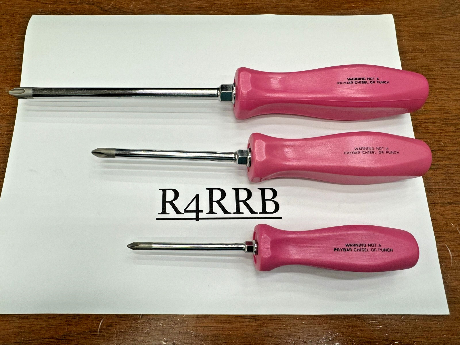 Snap-on Tools USA NEW 3pc PEARL PINK GRIP PHILLIPS P1 P2 P3 Screwdriver Lot Set