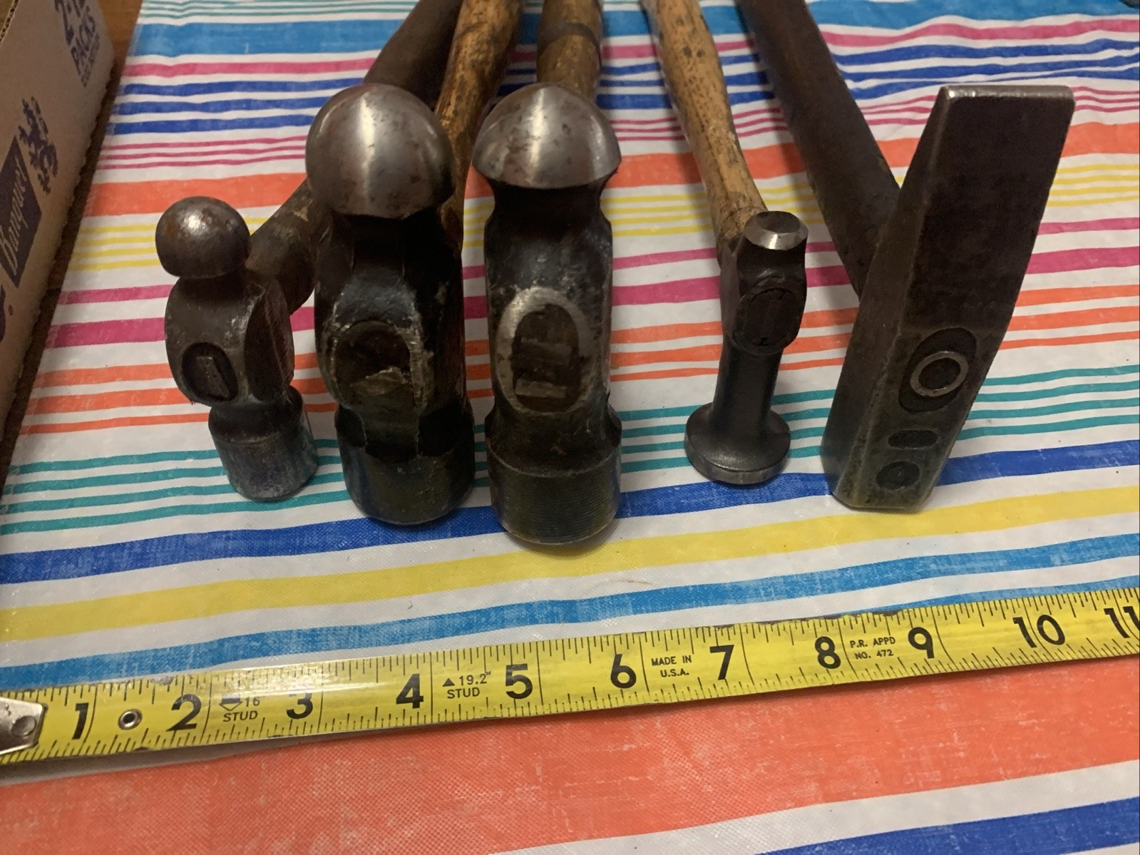Lot Of 5 Mechanic Hammers Vaughn Fairmount 156-G Excelsior Made In USA Peen