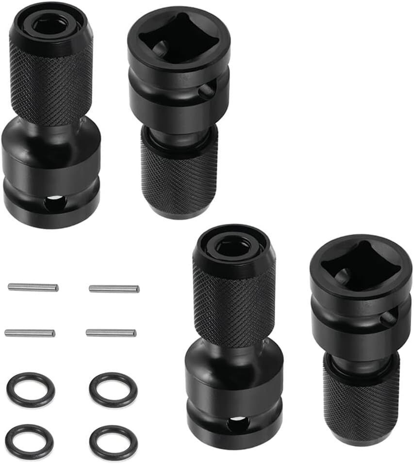 4Pcs 1/2″ Drive To 1/4″ Socket Adapter for IMPACT WRENCH Hex Drill Chuck Convert
