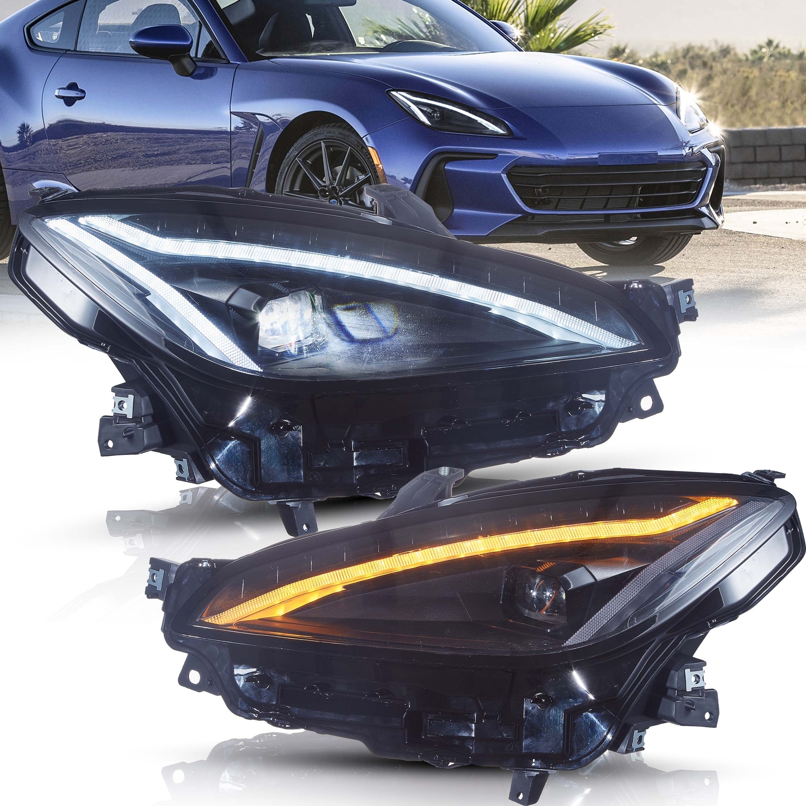 Projector Headlights for TOYOTA GR86/Subaru BRZ 2022-2024 Sequential Lamps