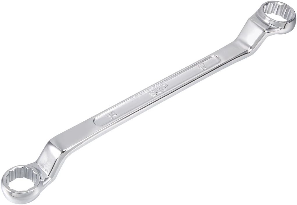 uxcell 14mm x 17mm Metric 12 Point Offset Double Box End Wrench x