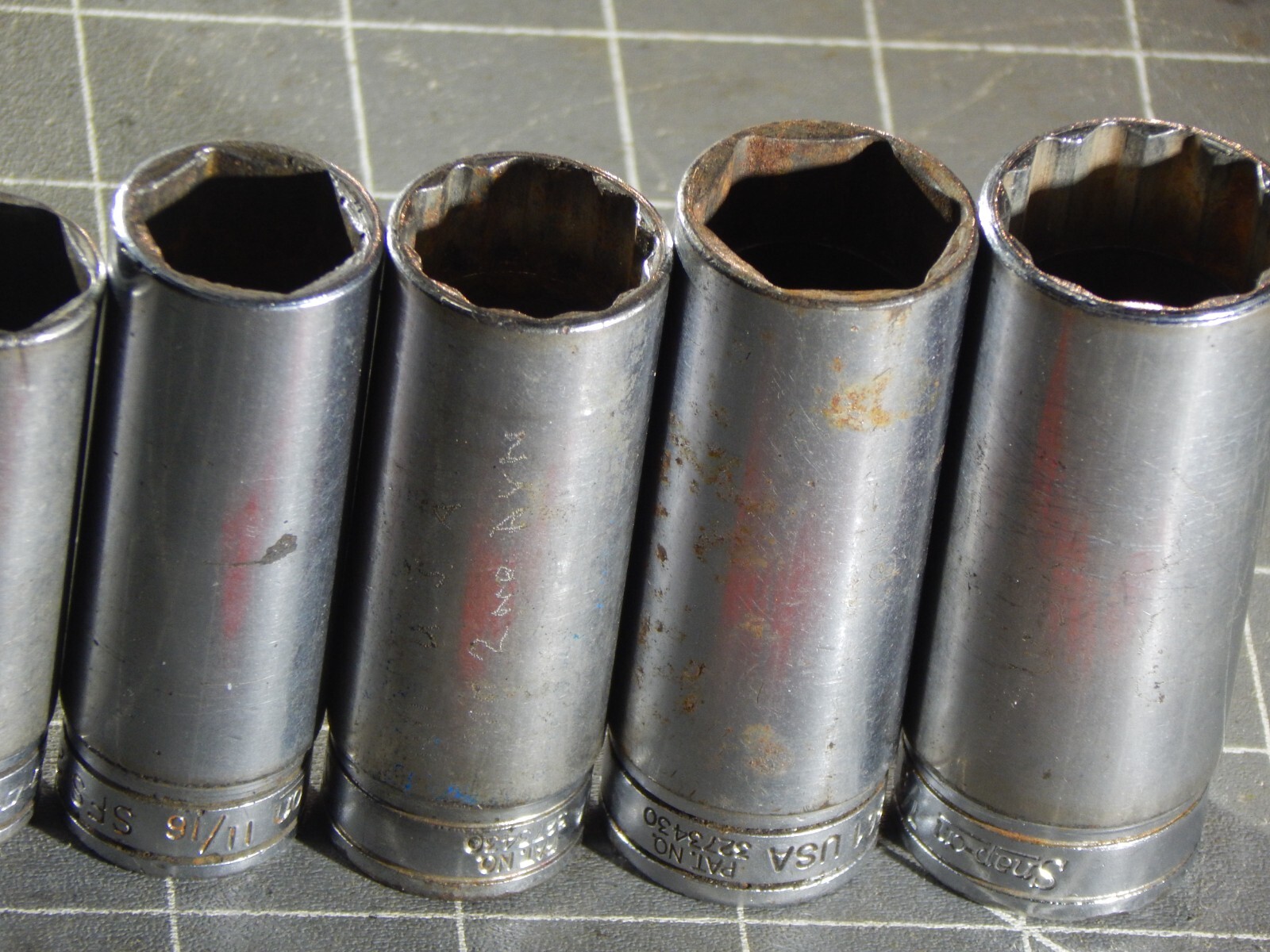 Snap On 11Pc SAE 3/8″ Dr Deep Socket Set 1/4″ 7/8″ 6Pt 2 12Pt 211sfsy