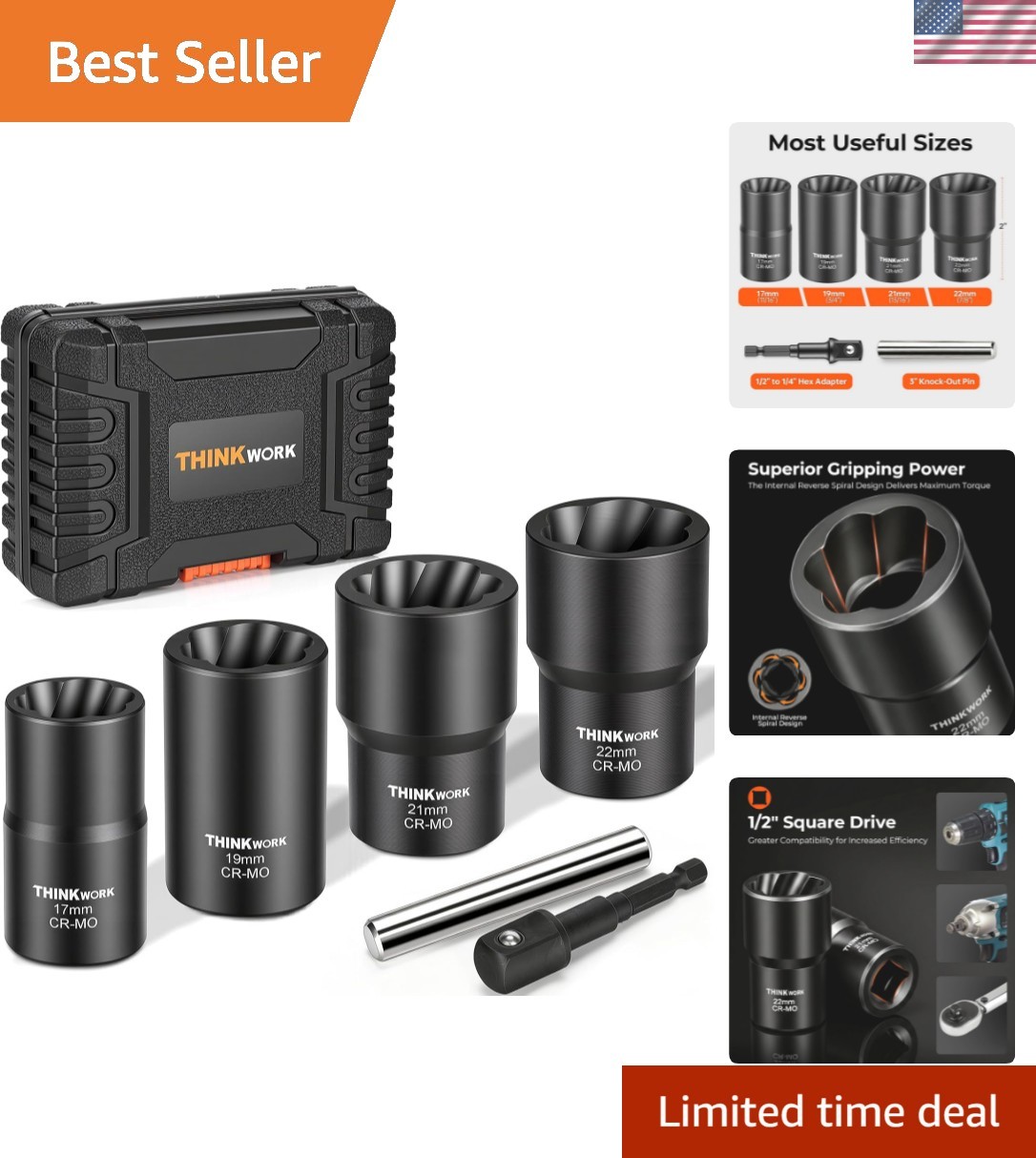 Durable 6-Piece Wheel Lock Removal Kit – Ultimate Lug Nut Extractors