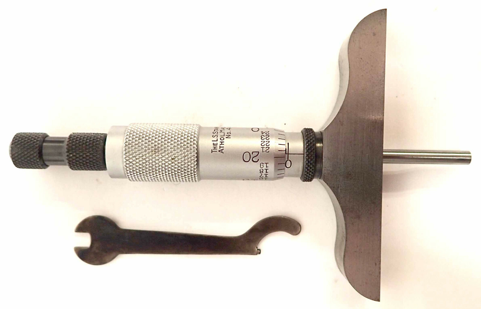 STARRETT 445 SERIES 3RL DEPTH MICROMETER SET, RANGE 0-3MM, W/ STORAGE CASE!