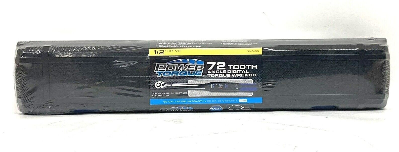 New Power Torque 72 Tooth Angle Digital 1/2” Drive Torque Wrench 15-150 Ft Lbs