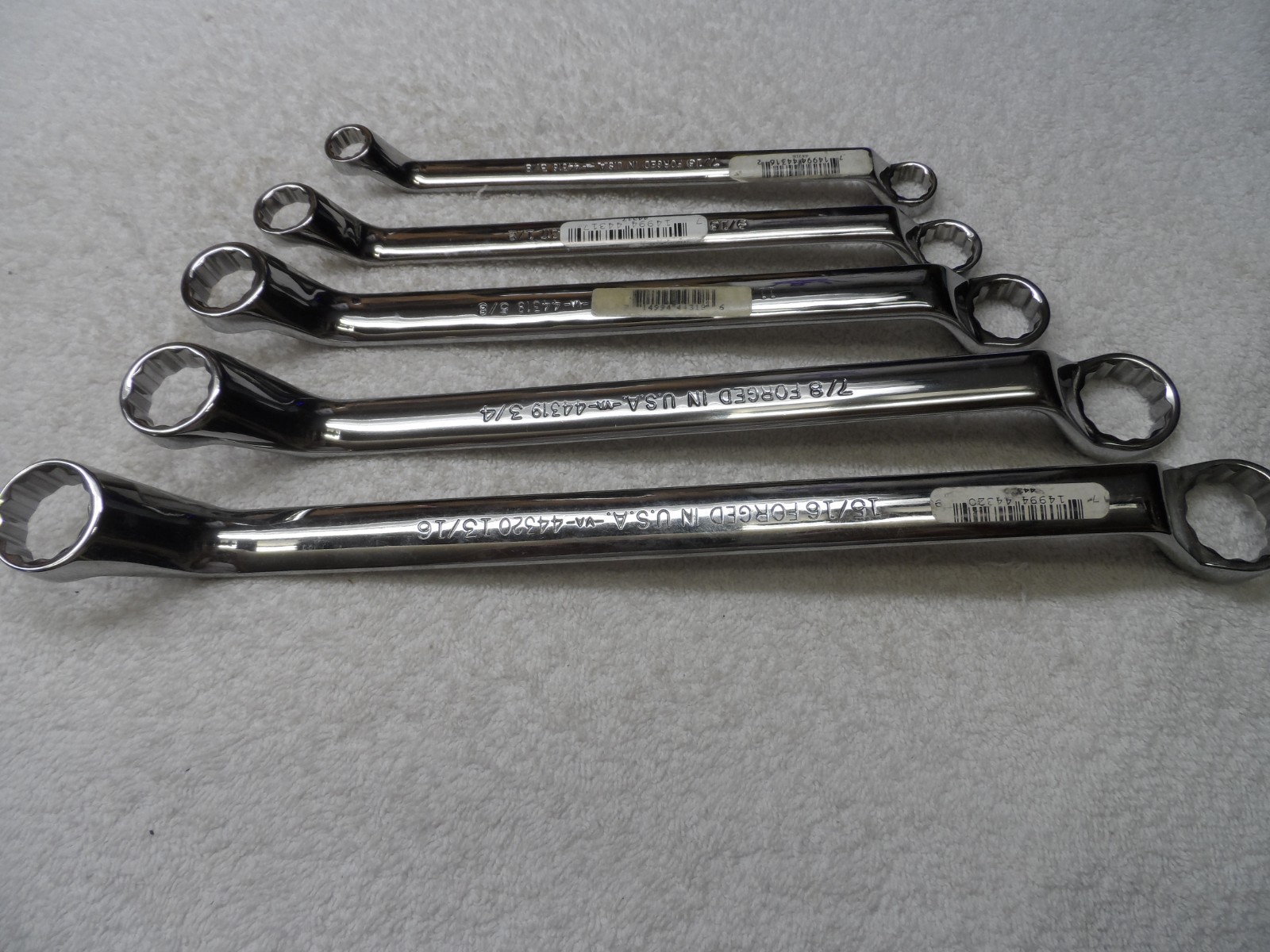 Craftsman Professional USA NOS Deep Offset Full Polish SAE Wrench Set – 5 pcs