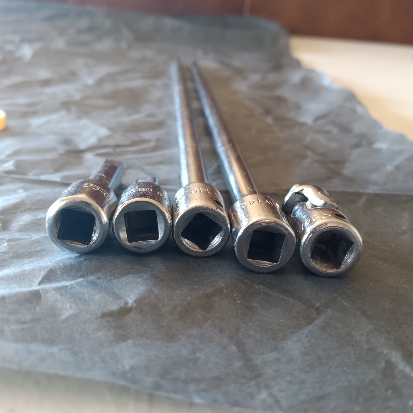 5 Snap-on 1/4″ Extensions TMX (W140, 140, 2, I) TMU8 14″ wobble + 14″ + swivel +